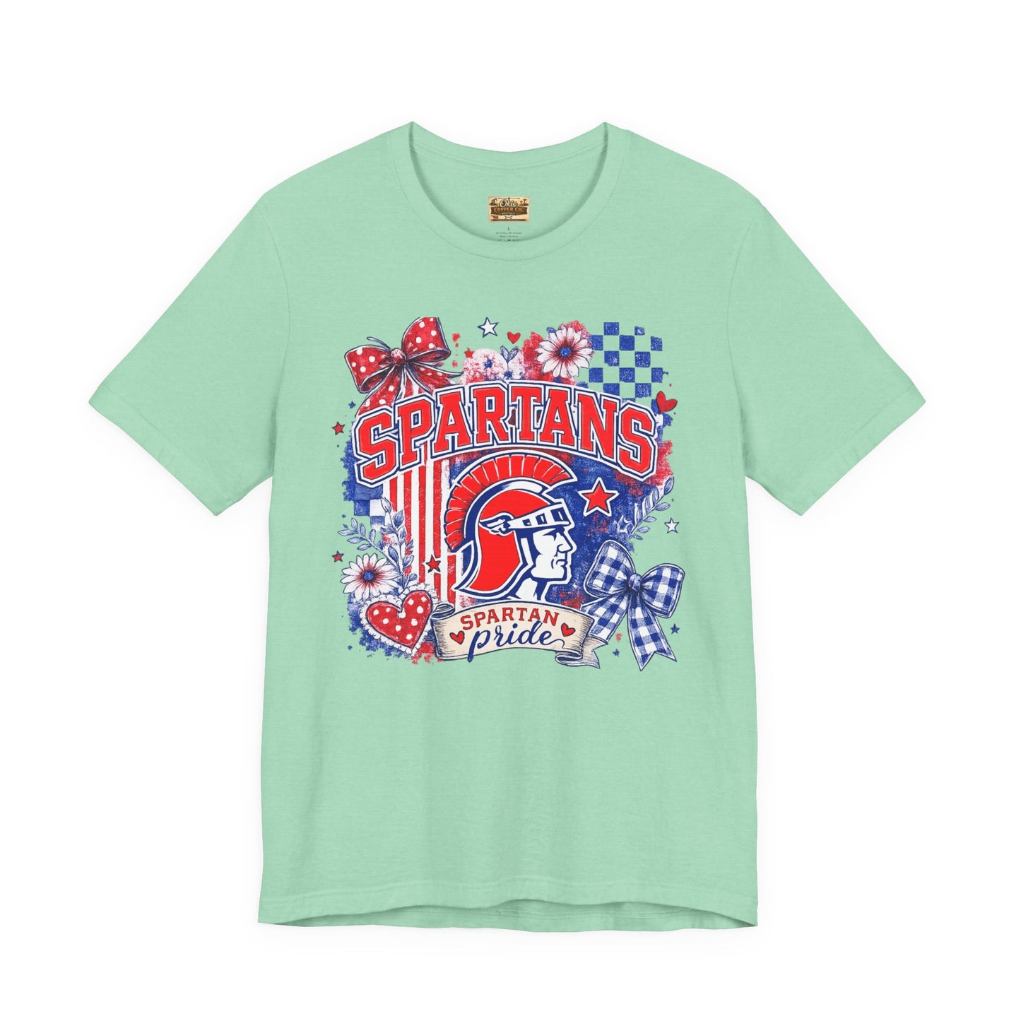 Spartans Pride Graphic Tee — Red, White & Blue School Spirit T-Shirt