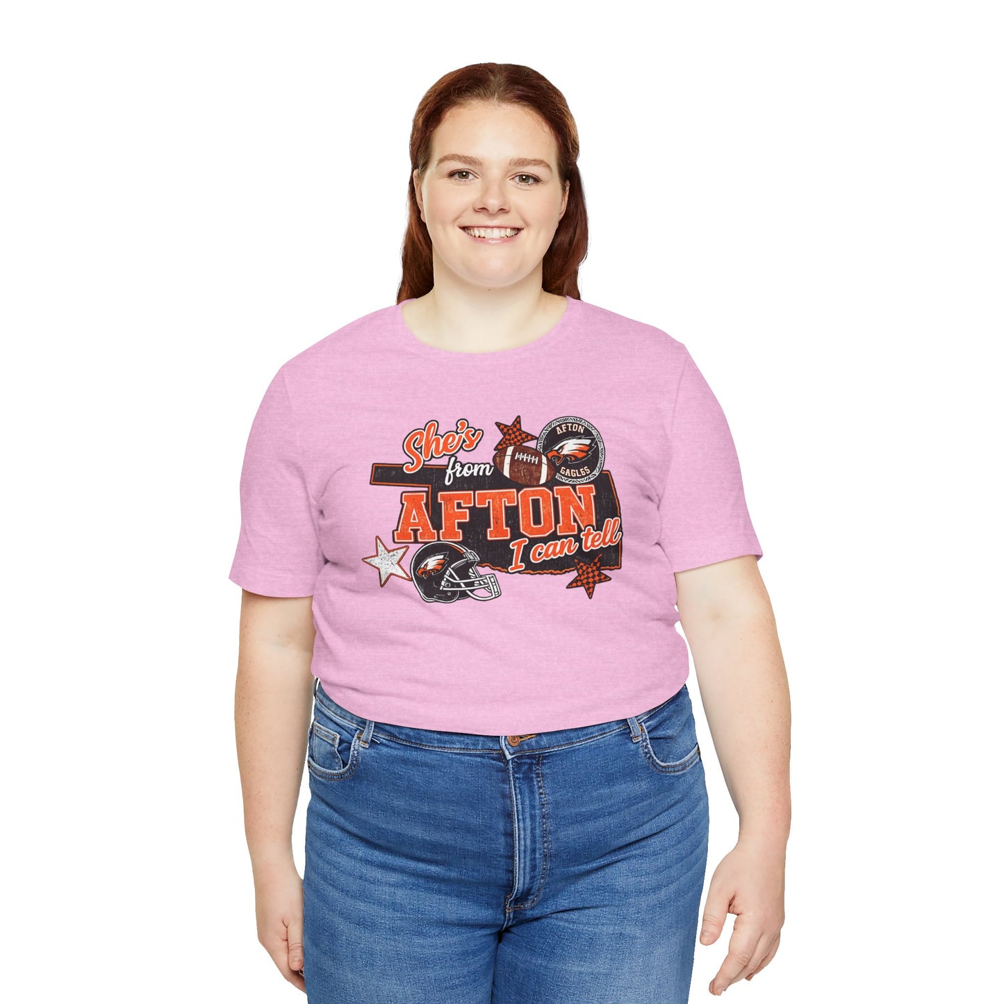 Afton Football Town Retro Graphic Tee — "Shes from Afton I can too"