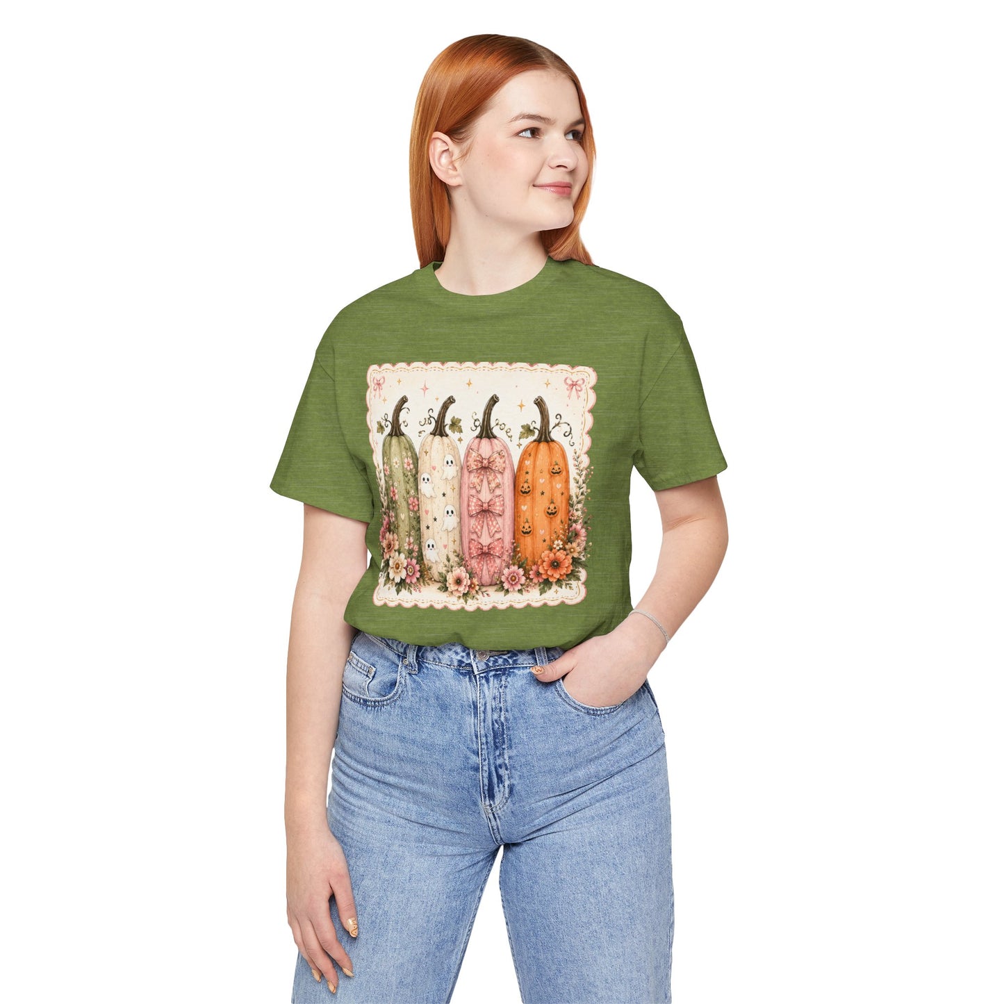 Vintage Floral Pumpkin Tee — Autumn Harvest Graphic T-Shirt