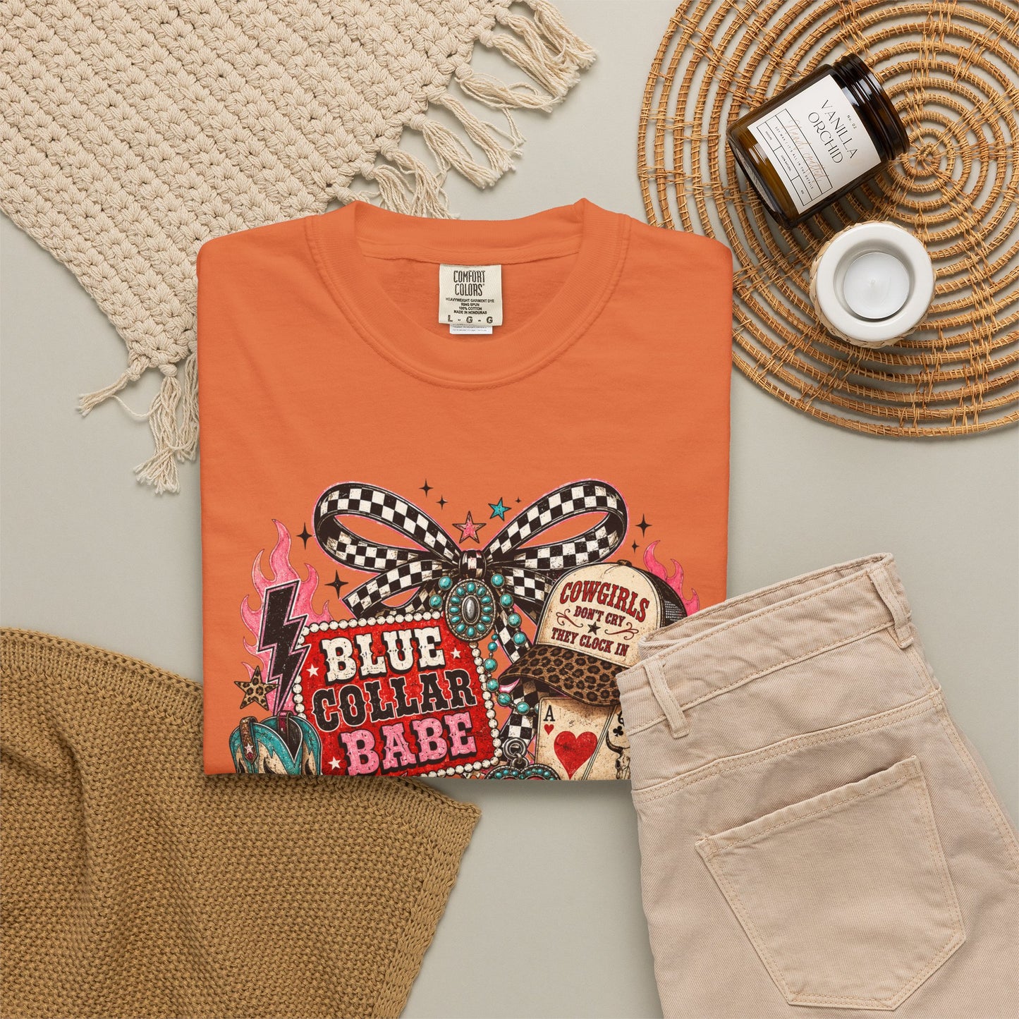 Blue Collar Babe T-Shirt — Retro Cowgirl Graphic Tee