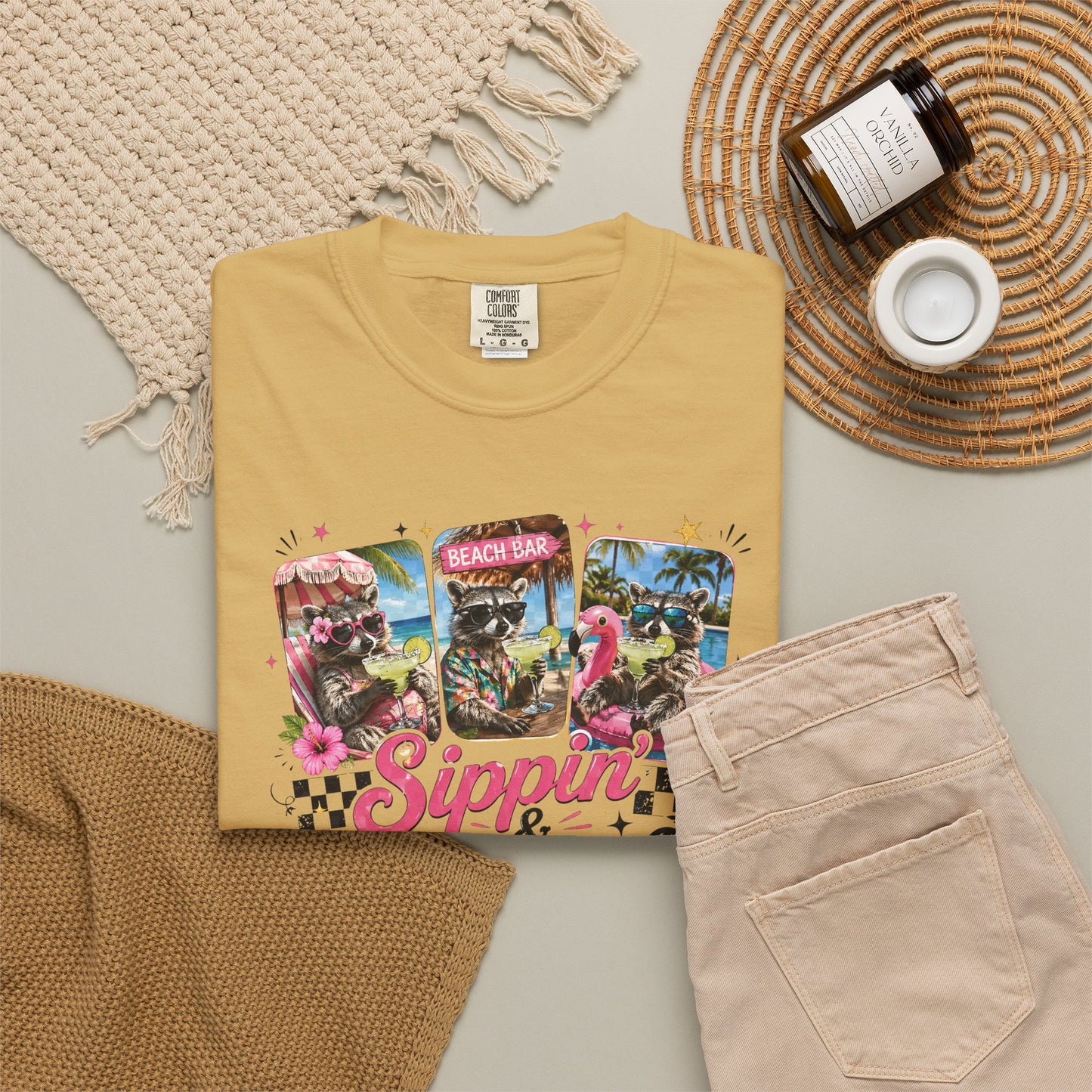 Sippin' & Chillin' T-Shirt — Retro Tropical Drink Graphic Tee
