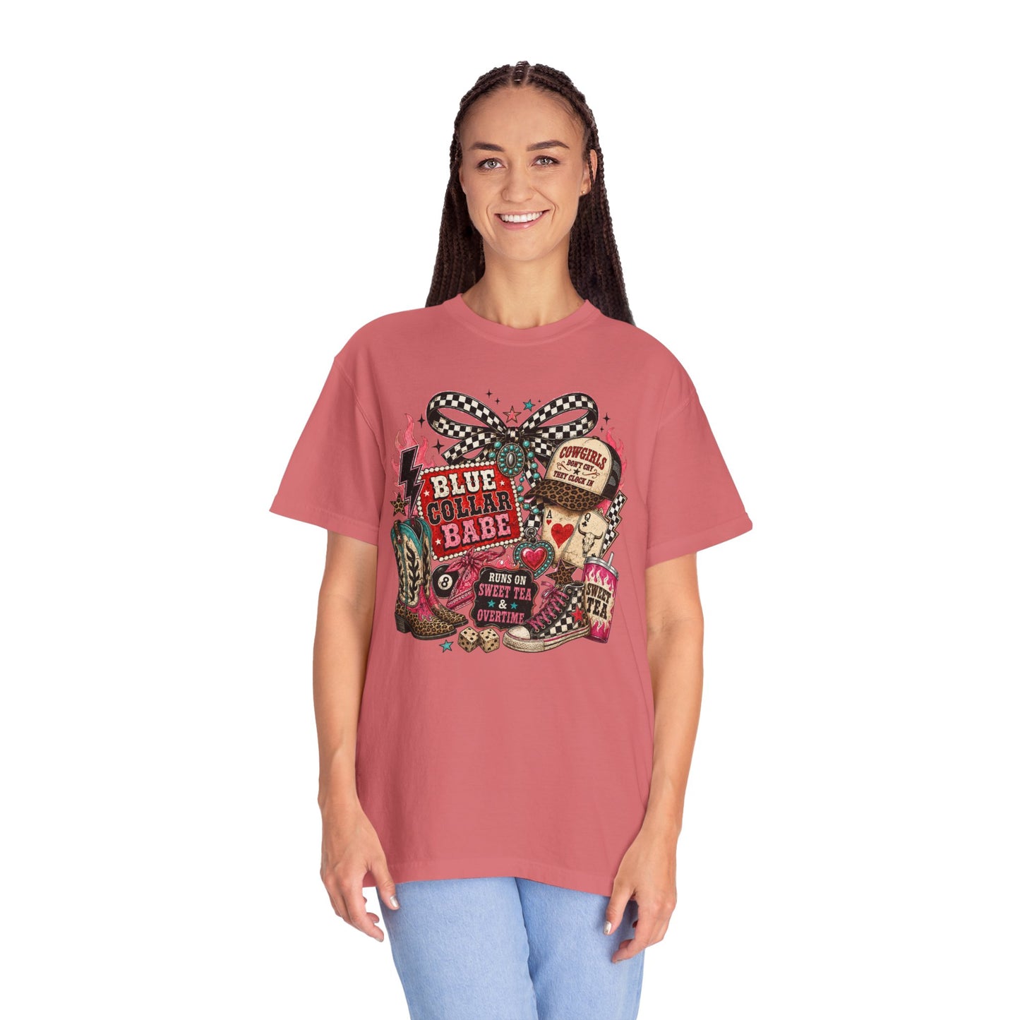 Blue Collar Babe T-Shirt — Retro Cowgirl Graphic Tee