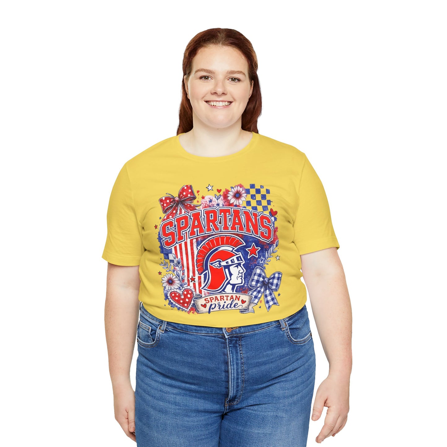 Spartans Pride Graphic Tee — Red, White & Blue School Spirit T-Shirt