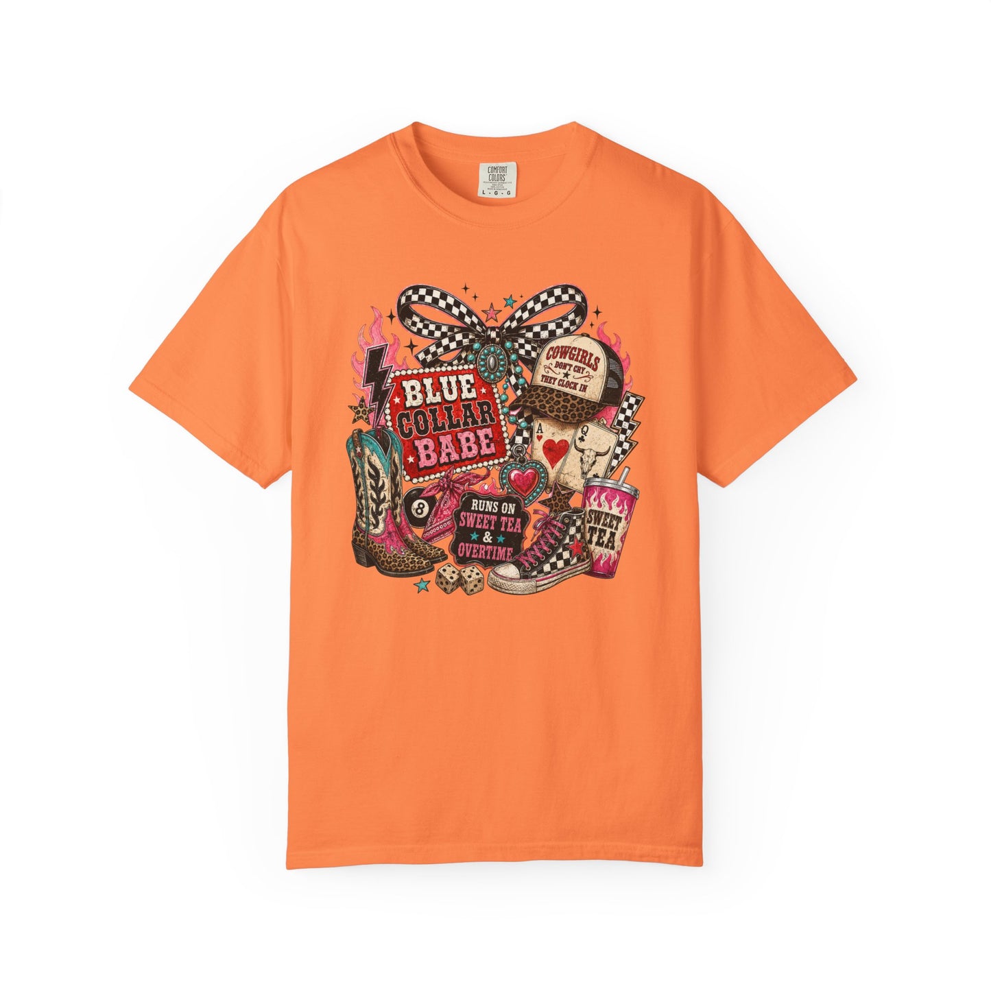 Blue Collar Babe T-Shirt — Retro Cowgirl Graphic Tee