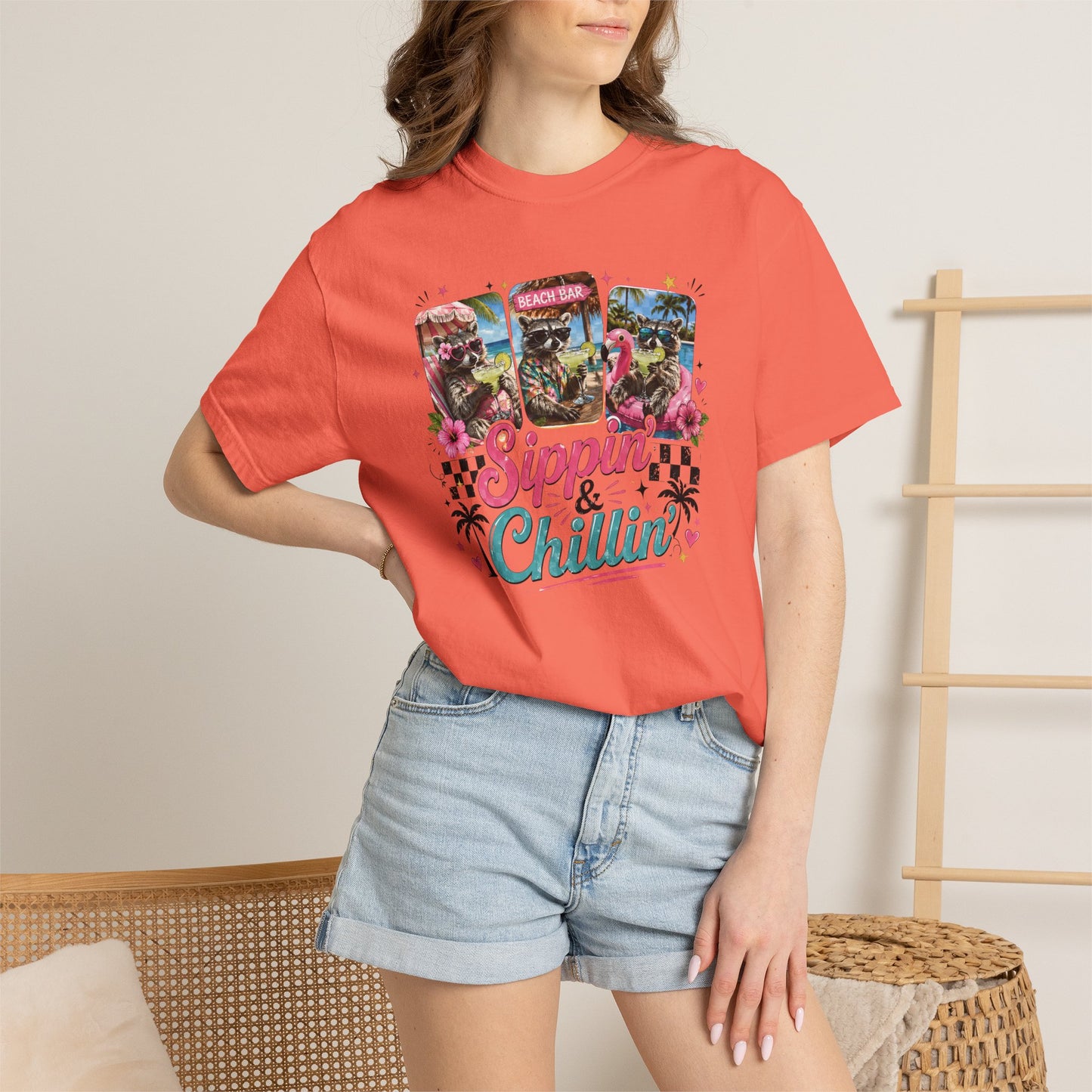 Sippin' & Chillin' T-Shirt — Retro Tropical Drink Graphic Tee