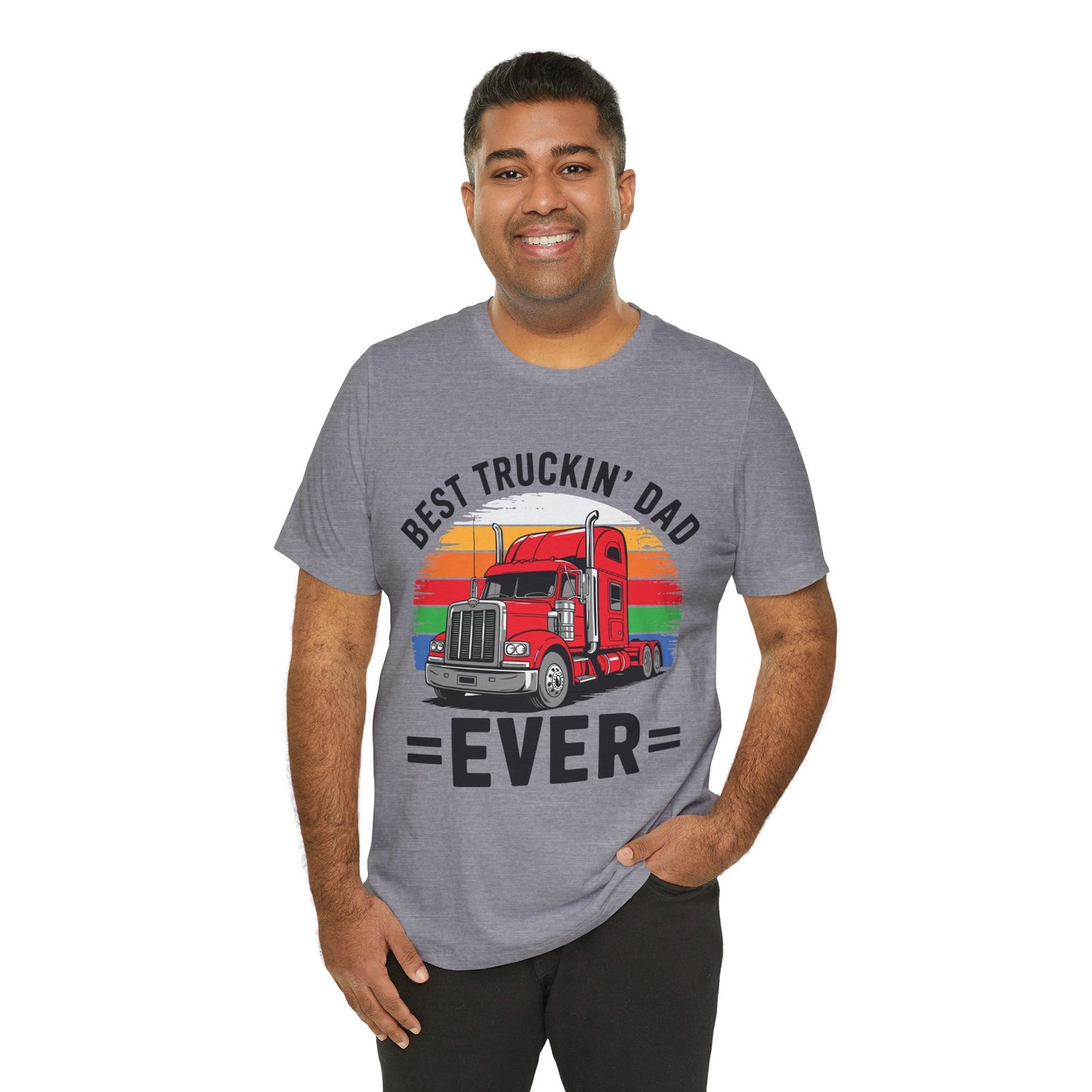Best Truckin' Dad Ever T-Shirt — Vintage Semi Truck Father's Day Tee