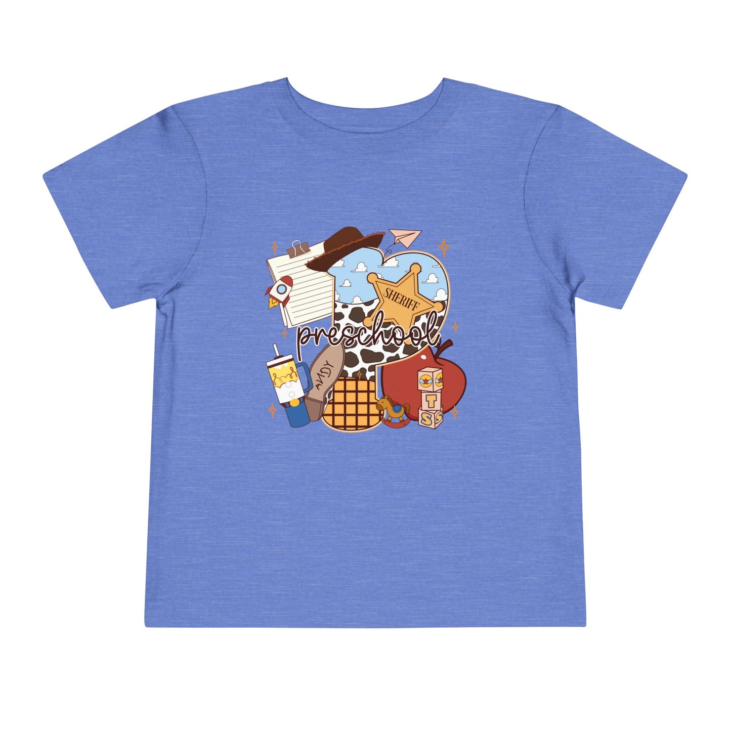 Preschool Adventures Toddler Tee – Cute School Bus, Star & Backpack Graphic Shirt