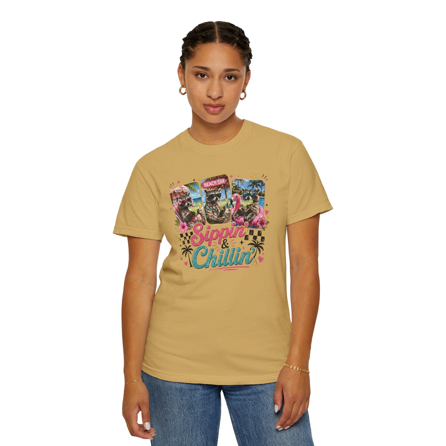 Sippin' & Chillin' T-Shirt — Retro Tropical Drink Graphic Tee