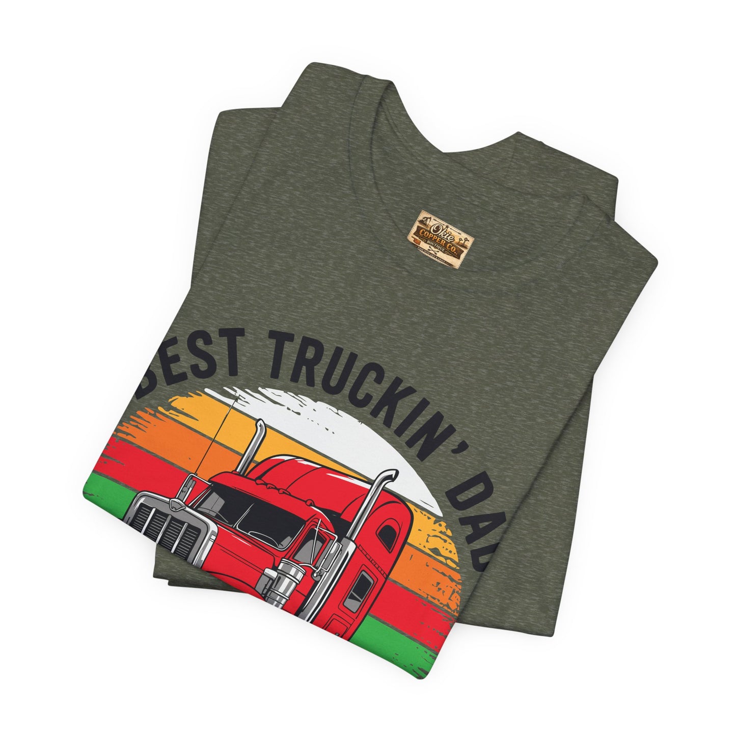 Best Truckin' Dad Ever T-Shirt — Vintage Semi Truck Father's Day Tee