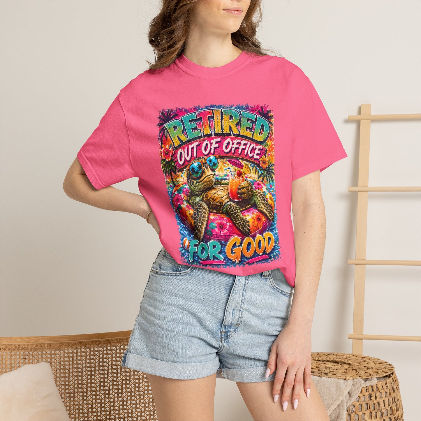 Retired Out of Office For Good T-Shirt — Funny Retirement Turtle Tee