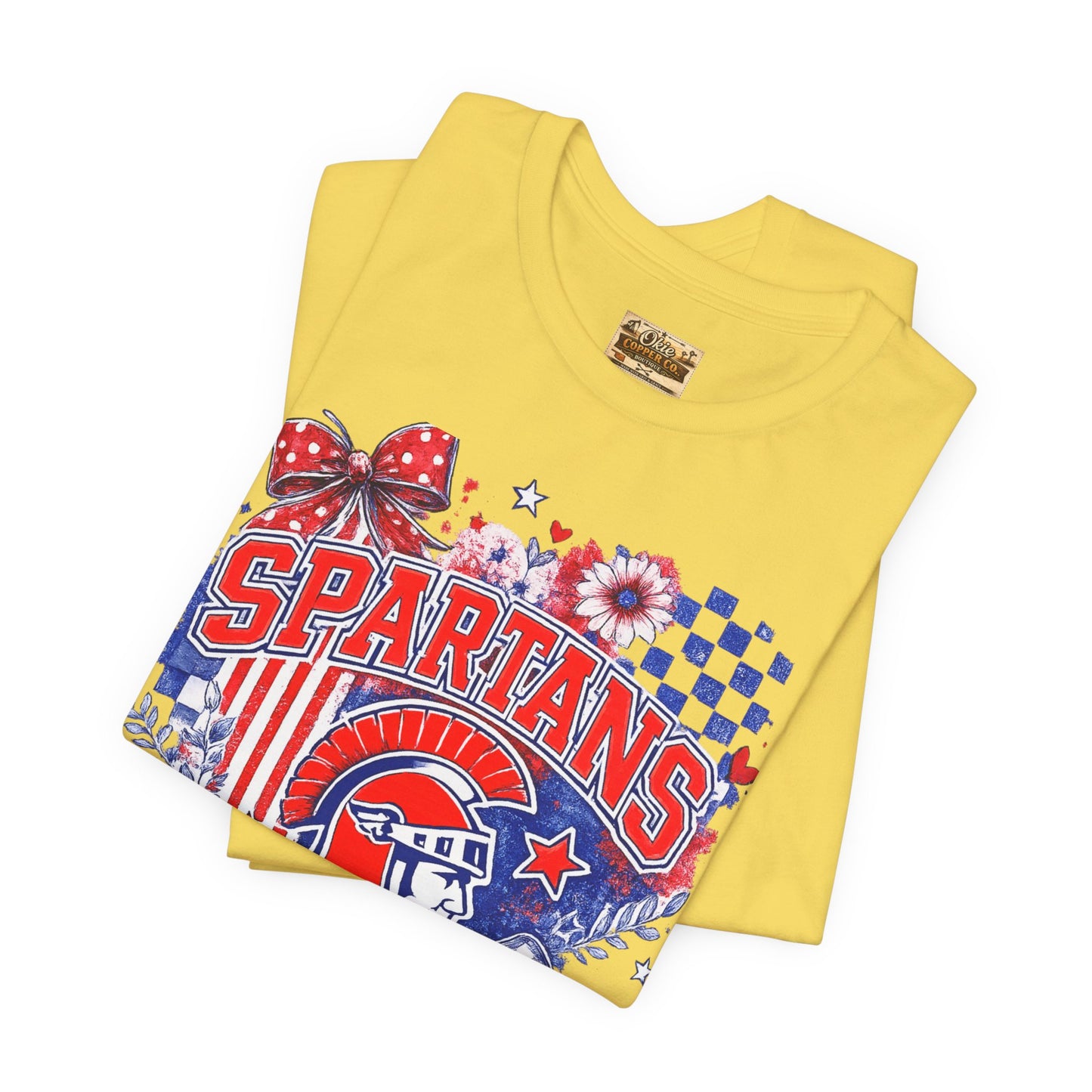 Spartans Pride Graphic Tee — Red, White & Blue School Spirit T-Shirt