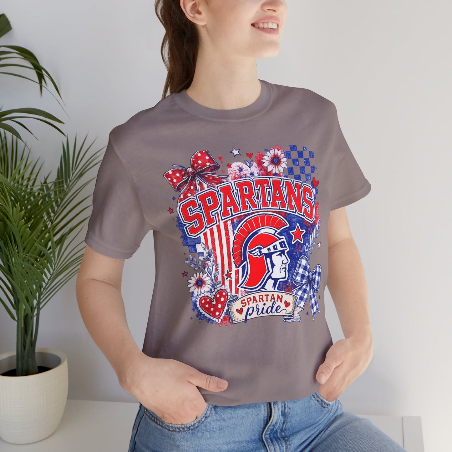 Spartans Pride Graphic Tee — Red, White & Blue School Spirit T-Shirt