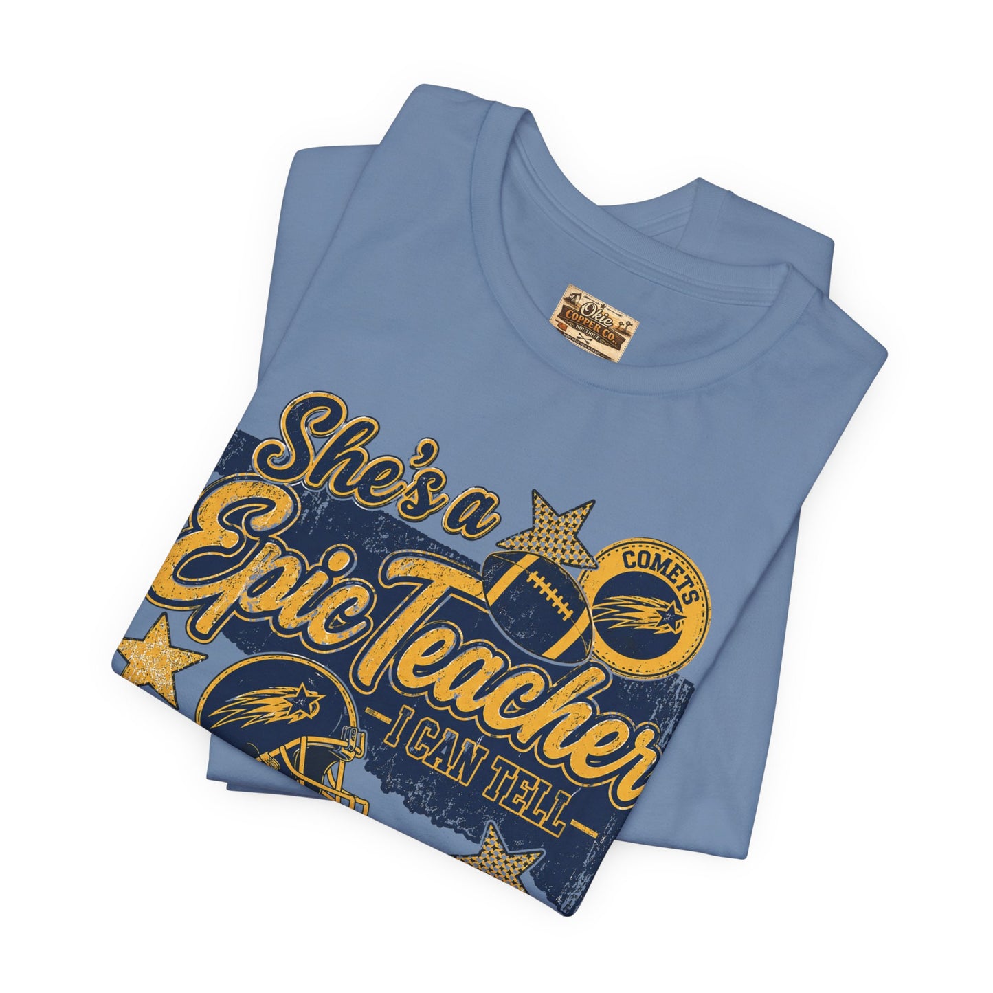 Epic Teacher Football T-Shirt — "She's a Epic Teacher" Coach & School Spirit Tee