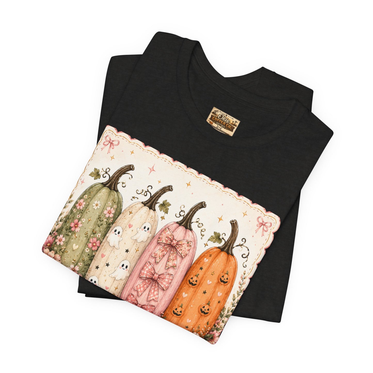Vintage Floral Pumpkin Tee — Autumn Harvest Graphic T-Shirt