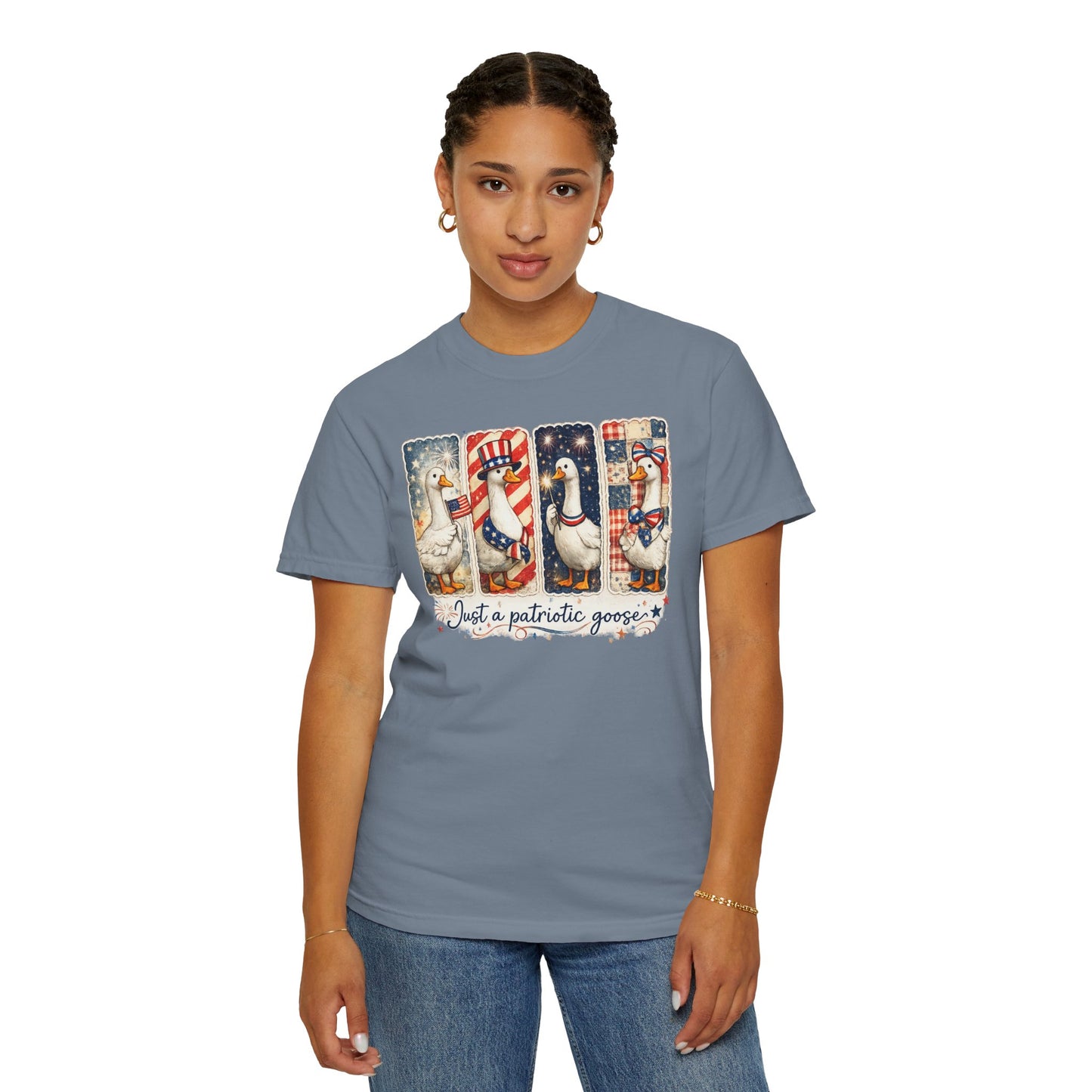 Patriotic Goose T-Shirt — "Just a patriotic goose" Americana Tee