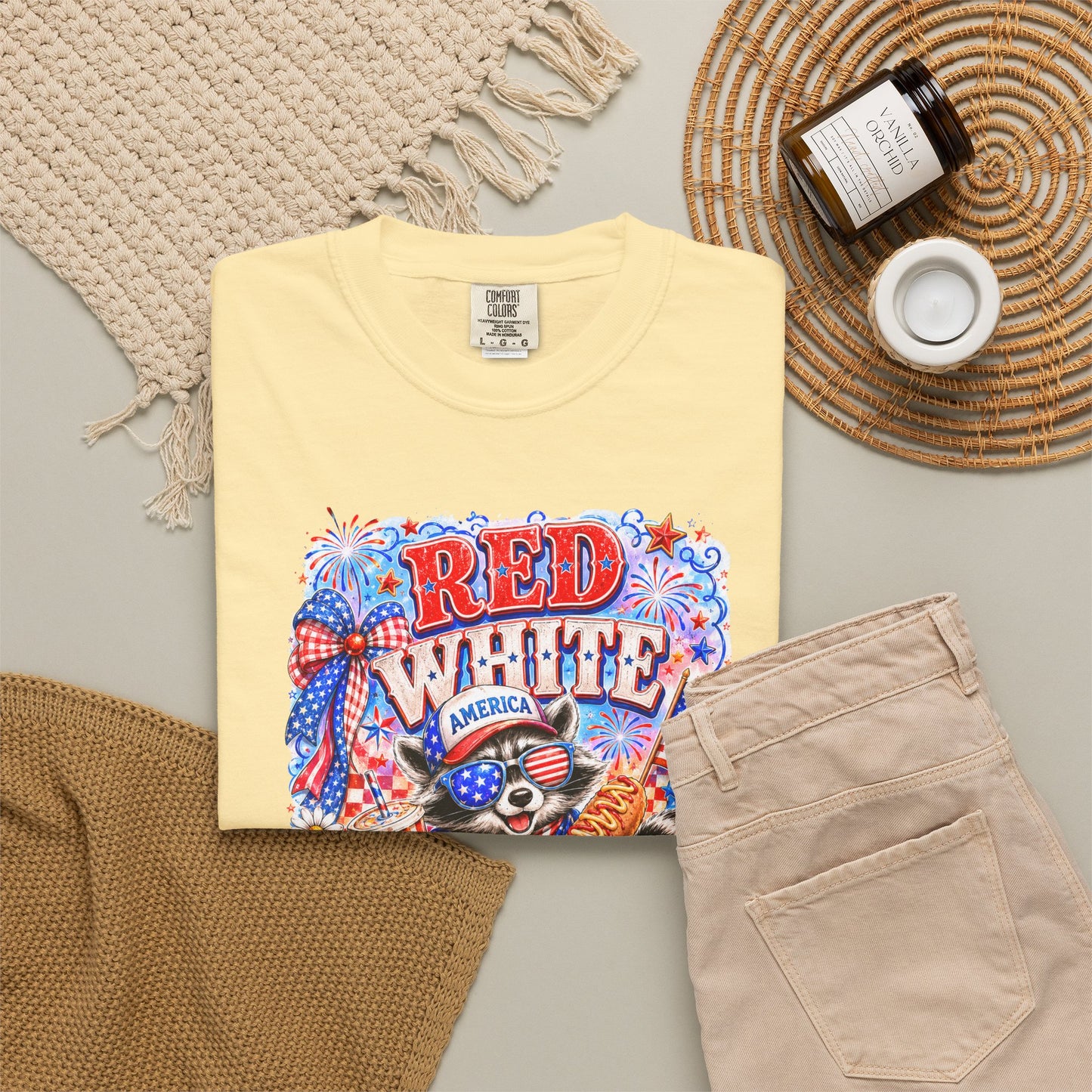 Patriotic "Red White Feral" Graphic T-Shirt