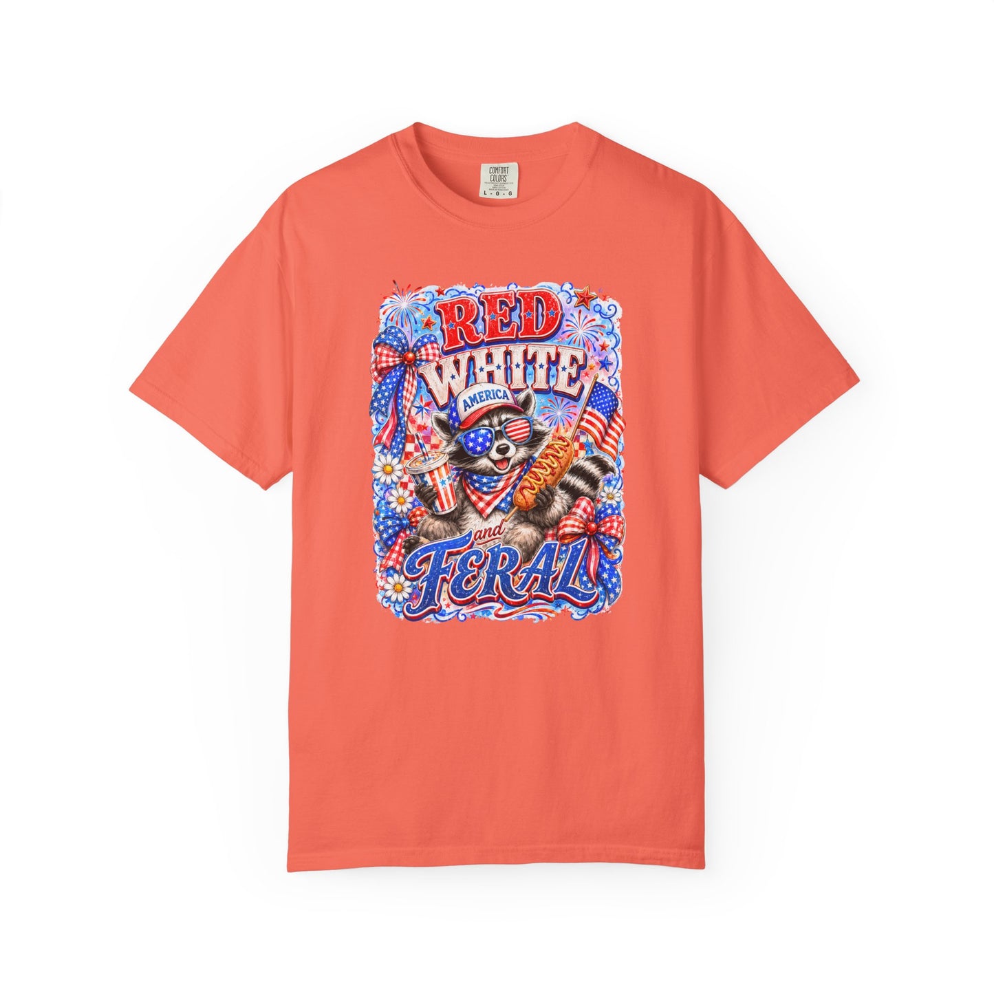 Patriotic "Red White Feral" Graphic T-Shirt