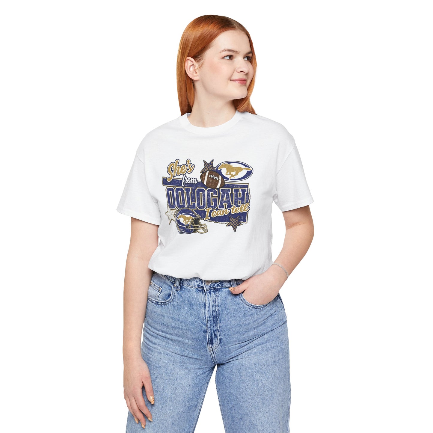 Oologah Team Tee — "Stay from Oologah Teamster" Vintage Football Graphic T-Shirt