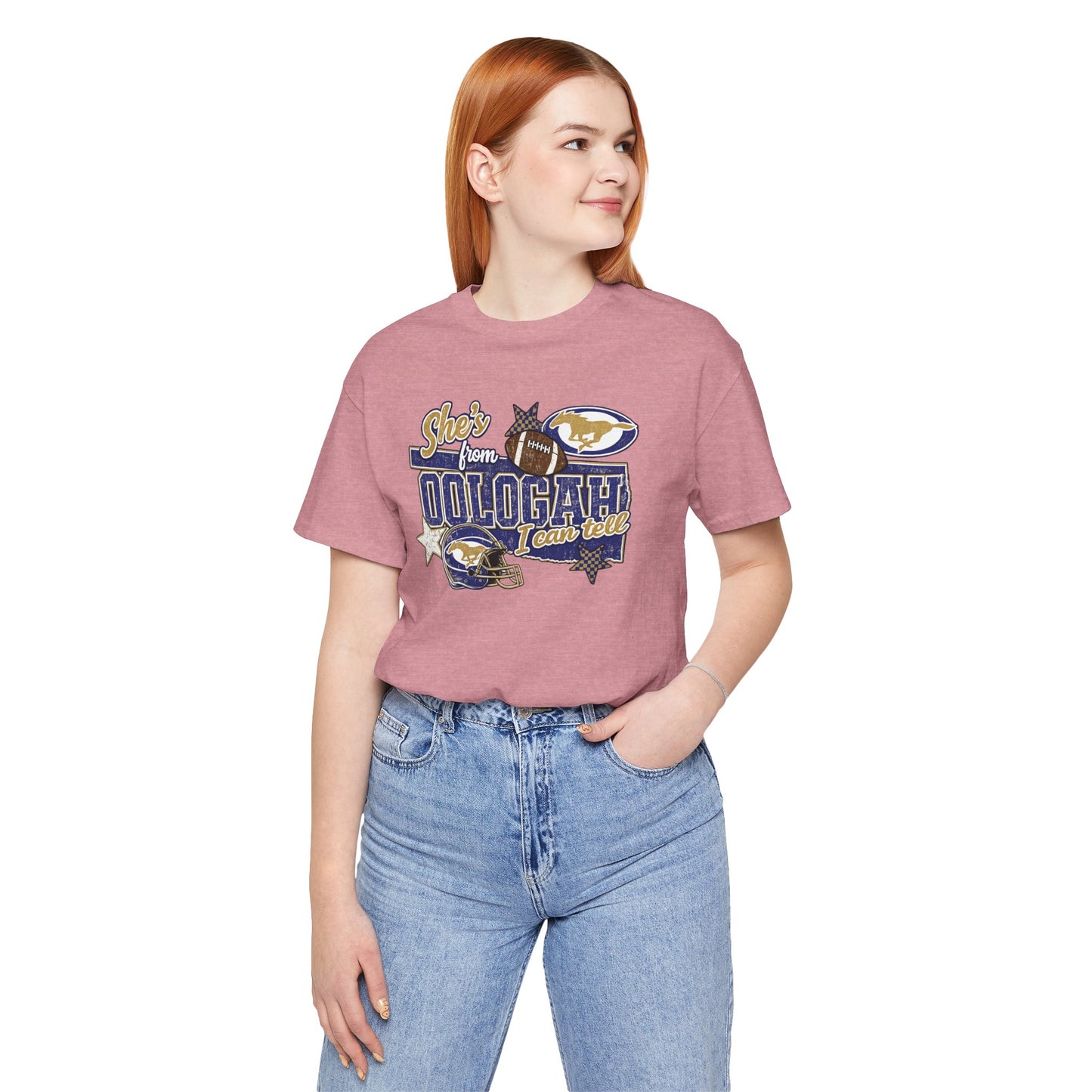 Oologah Team Tee — "Stay from Oologah Teamster" Vintage Football Graphic T-Shirt