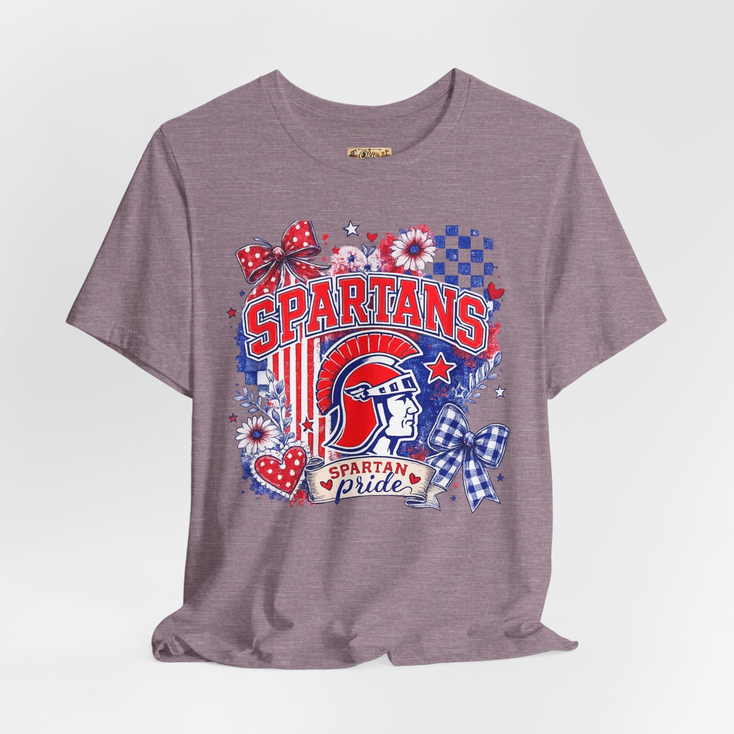 Spartans Pride Graphic Tee — Red, White & Blue School Spirit T-Shirt