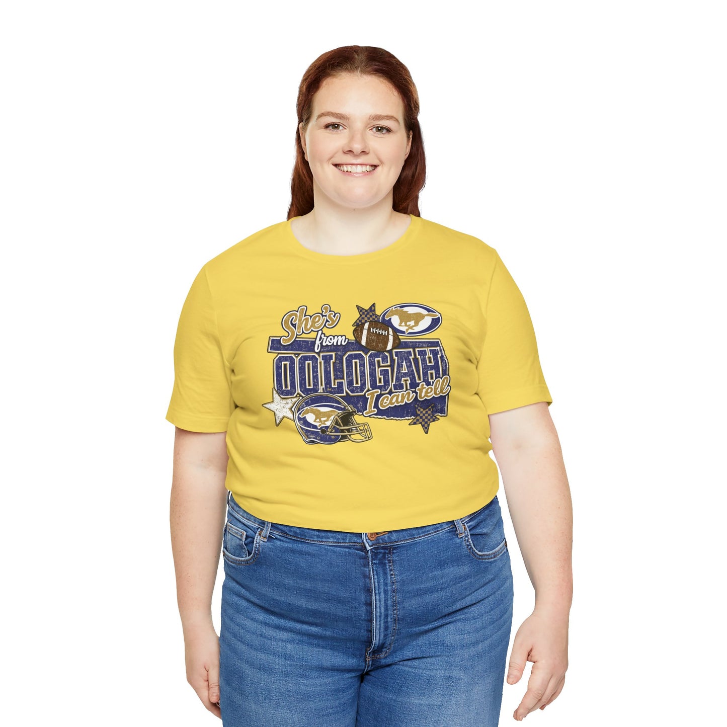 Oologah Team Tee — "Stay from Oologah Teamster" Vintage Football Graphic T-Shirt