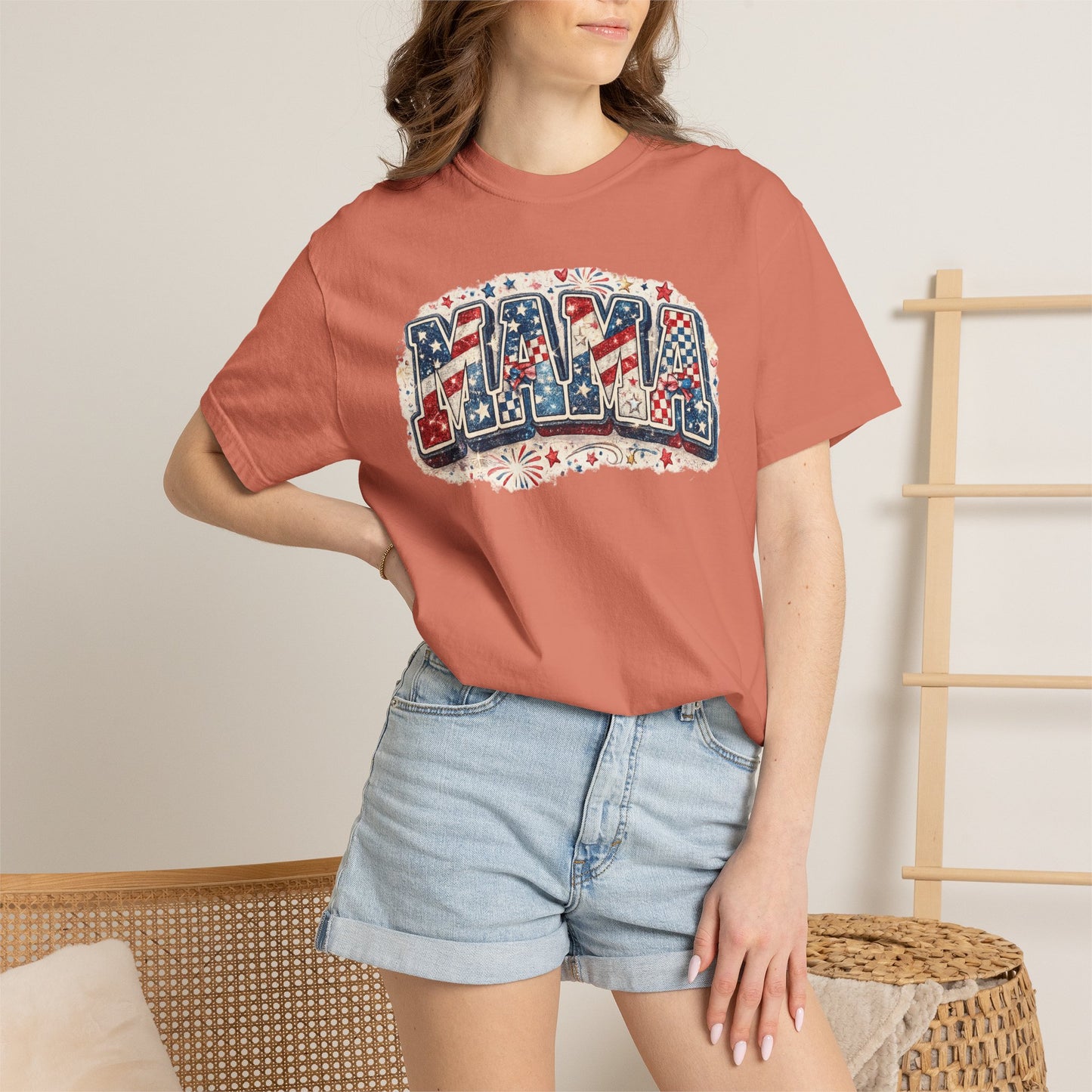 Mama Patriotic T-Shirt — Red White Blue Americana Graphic Tee