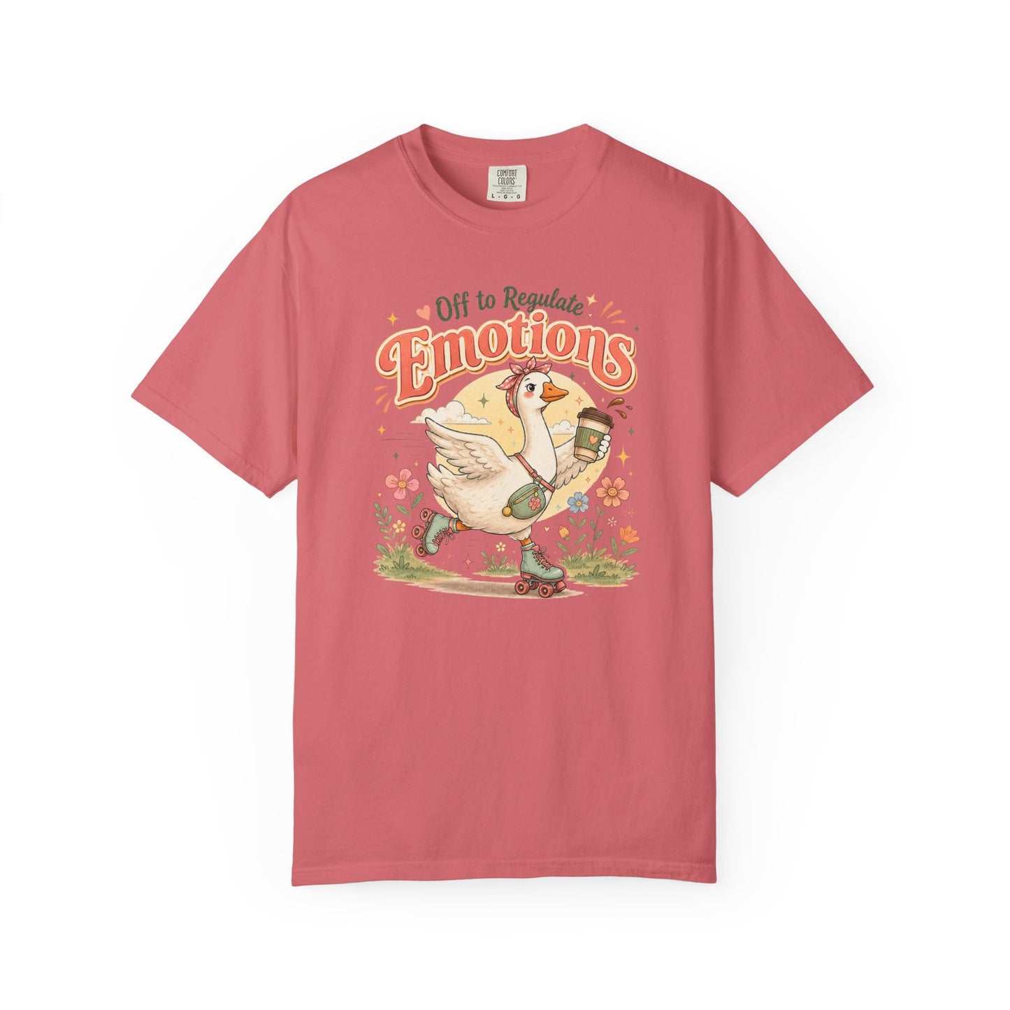 Emotions Duck Graphic T-Shirt — "Off to Regulate" Vintage Coffee Tee