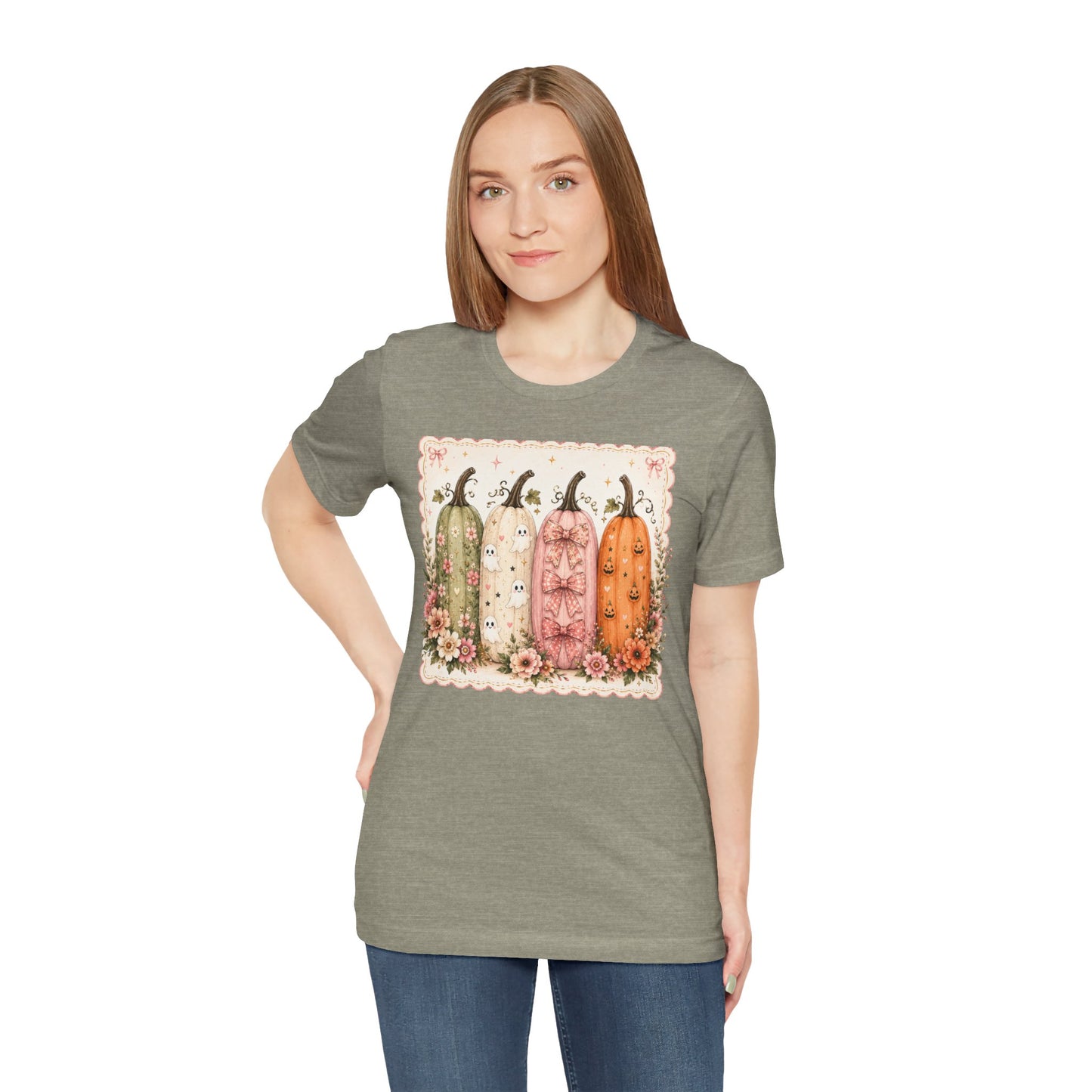 Vintage Floral Pumpkin Tee — Autumn Harvest Graphic T-Shirt