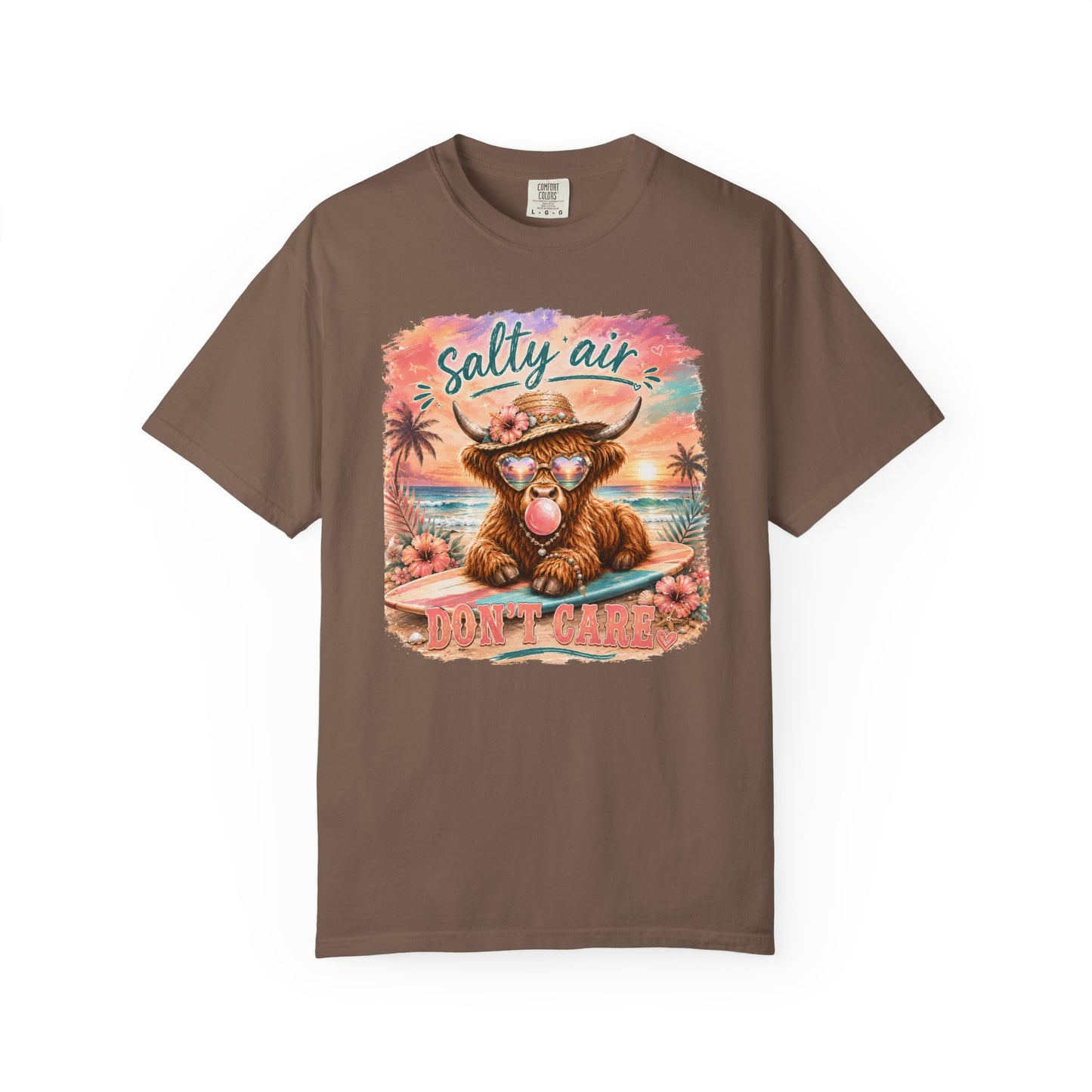 Salty Air "Don't Care" Beach Cow Graphic T-Shirt