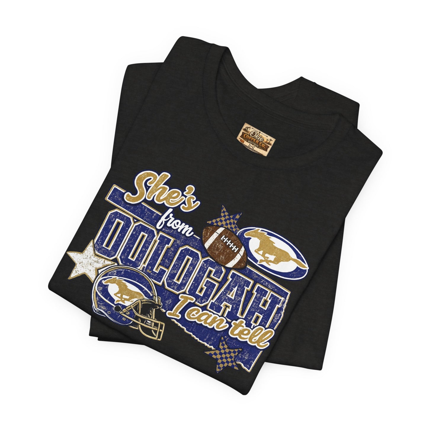 Oologah Team Tee — "Stay from Oologah Teamster" Vintage Football Graphic T-Shirt