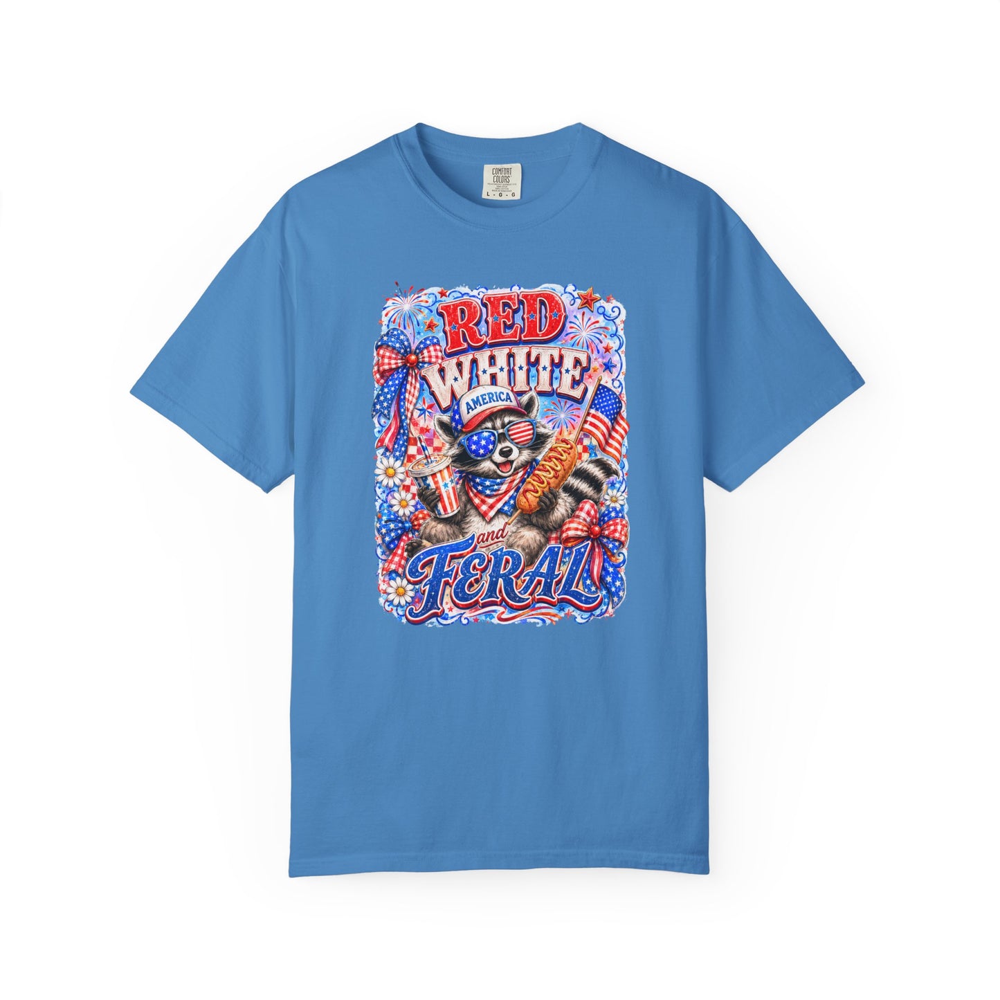 Patriotic "Red White Feral" Graphic T-Shirt