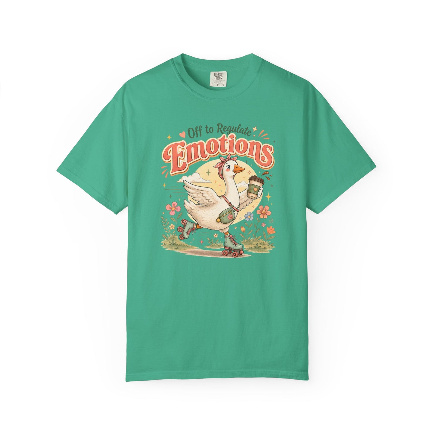 Emotions Duck Graphic T-Shirt — "Off to Regulate" Vintage Coffee Tee