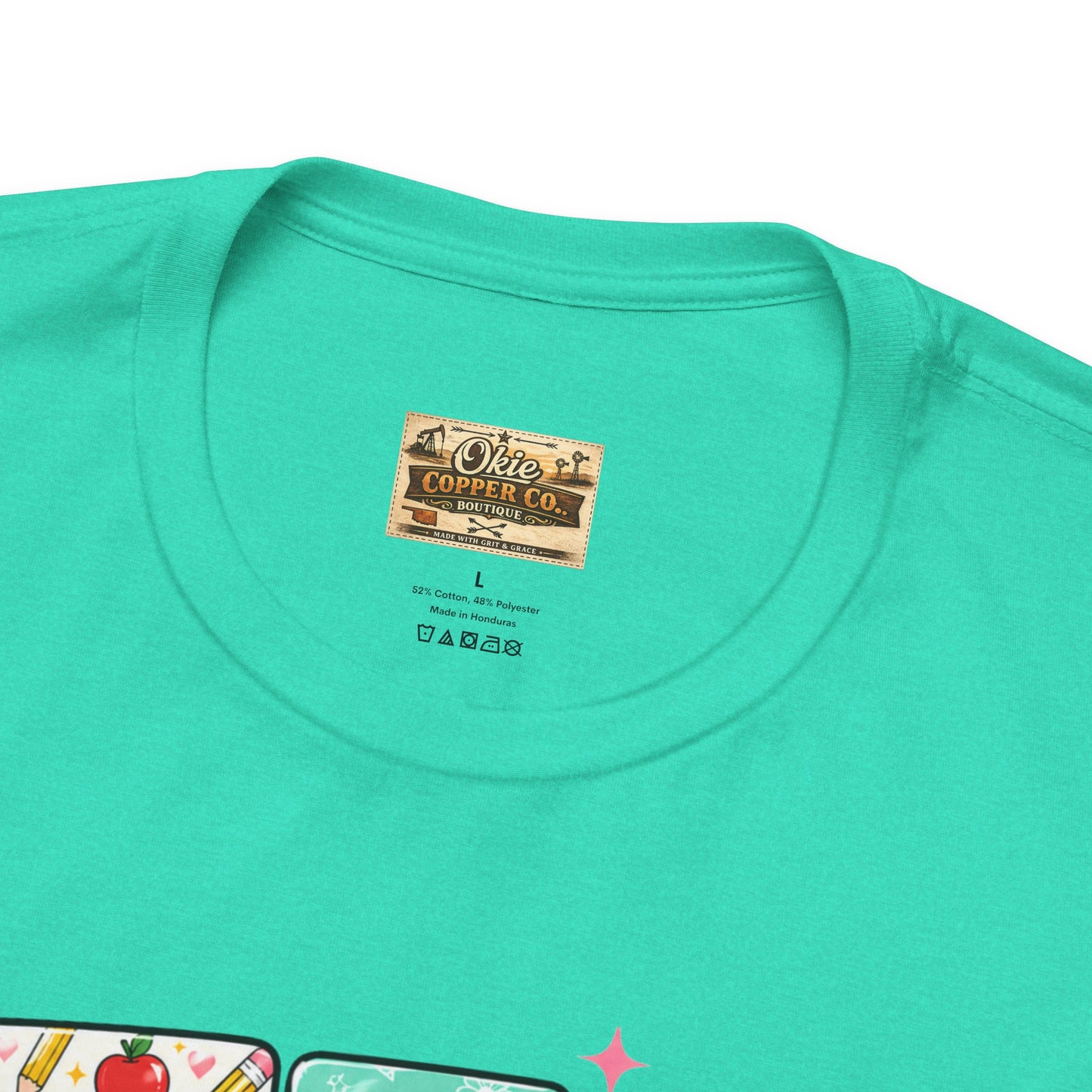 Teacher Floral Bow T-Shirt — Cute 'Teach er' Colorful School Shirt for Teachers