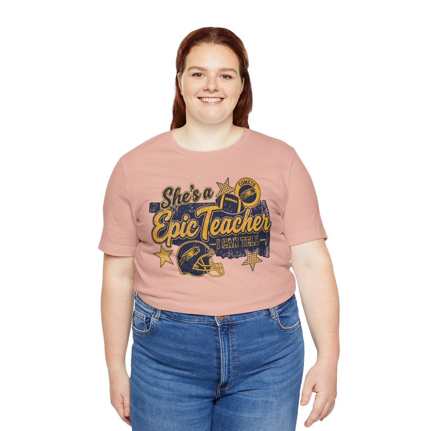 Epic Teacher Football T-Shirt — "She's a Epic Teacher" Coach & School Spirit Tee