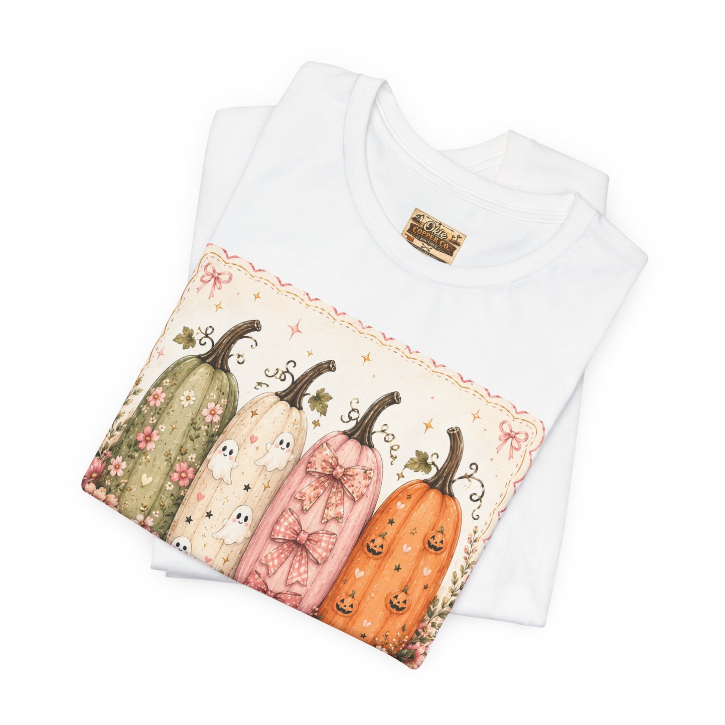 Vintage Floral Pumpkin Tee — Autumn Harvest Graphic T-Shirt