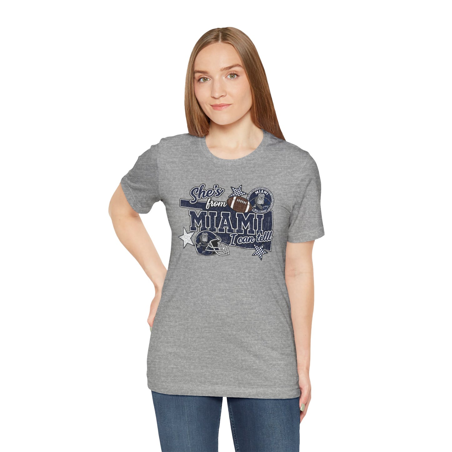 She's From Miami Graphic Tee — Retro Football Fan Shirt