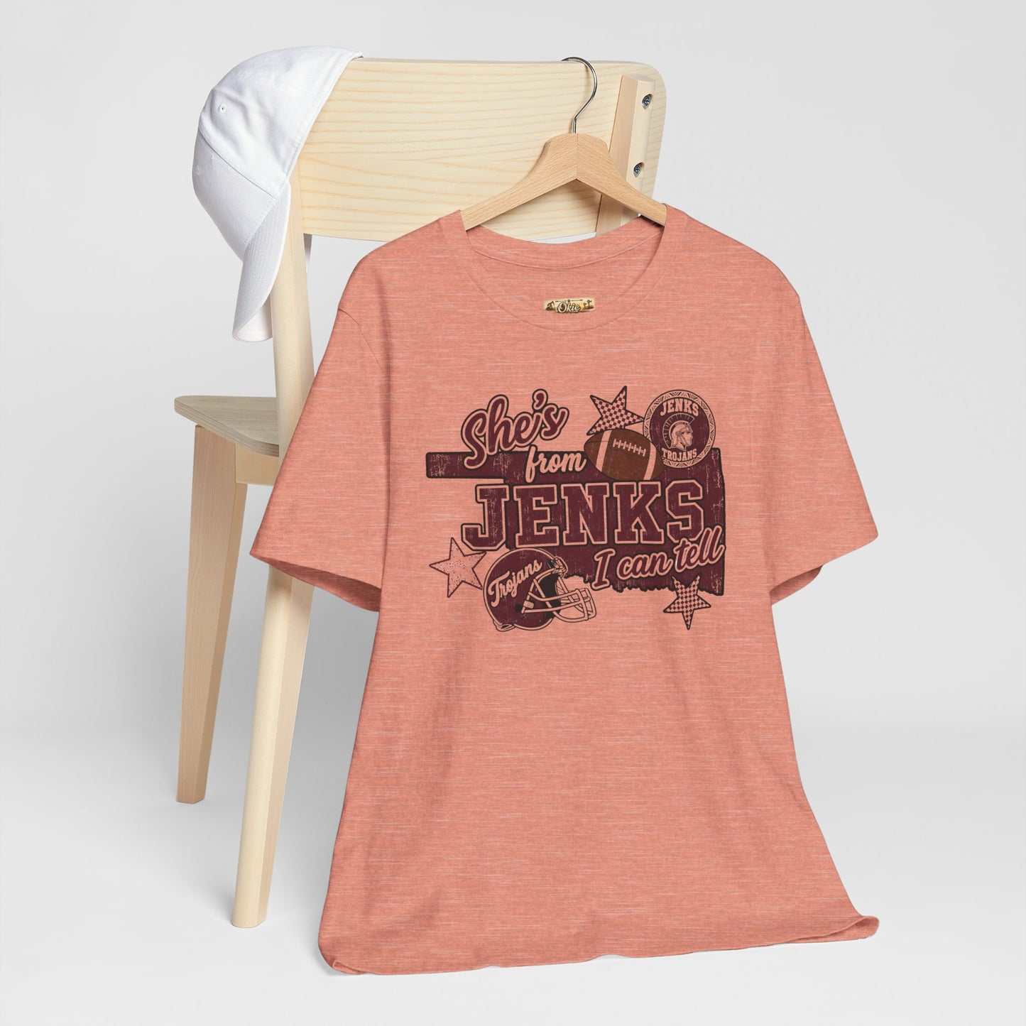 She's from Jenks Tee — Vintage High School Football Graphic T-Shirt