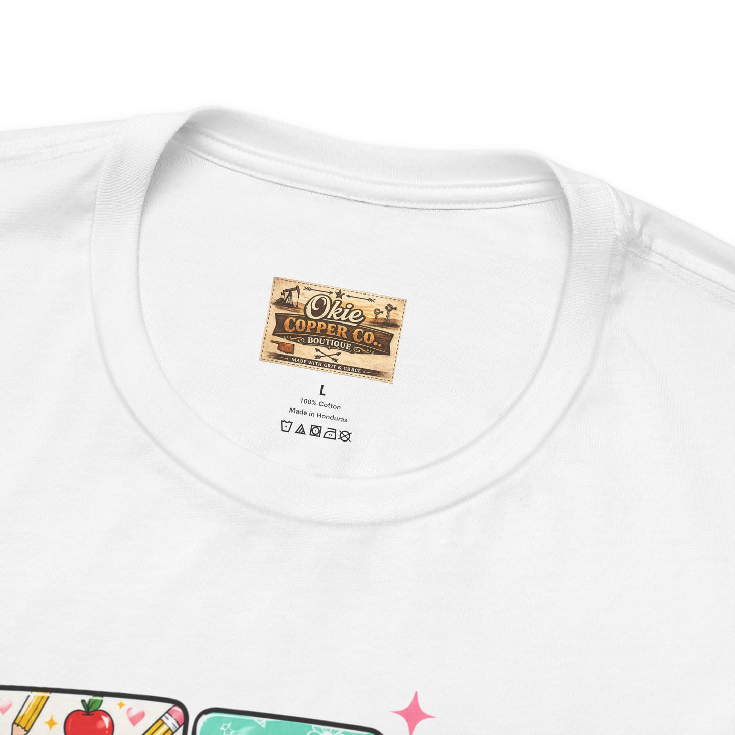 Teacher Floral Bow T-Shirt — Cute 'Teach er' Colorful School Shirt for Teachers