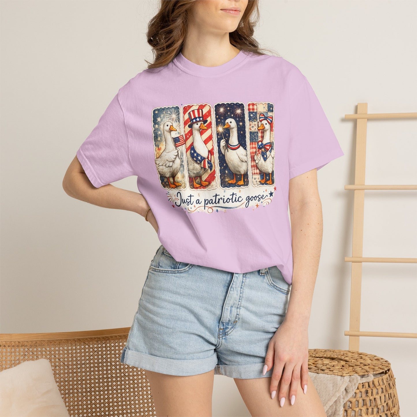 Patriotic Goose T-Shirt — "Just a patriotic goose" Americana Tee