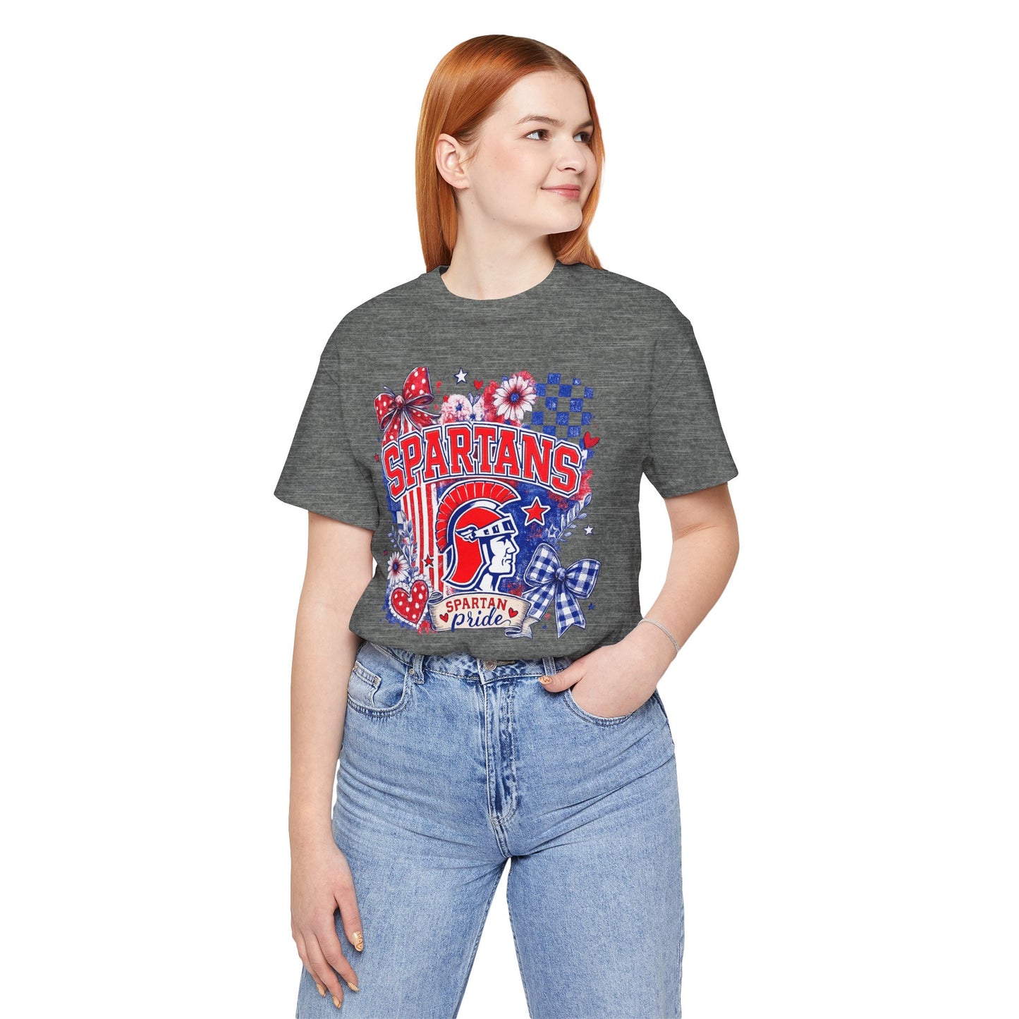 Spartans Pride Graphic Tee — Red, White & Blue School Spirit T-Shirt