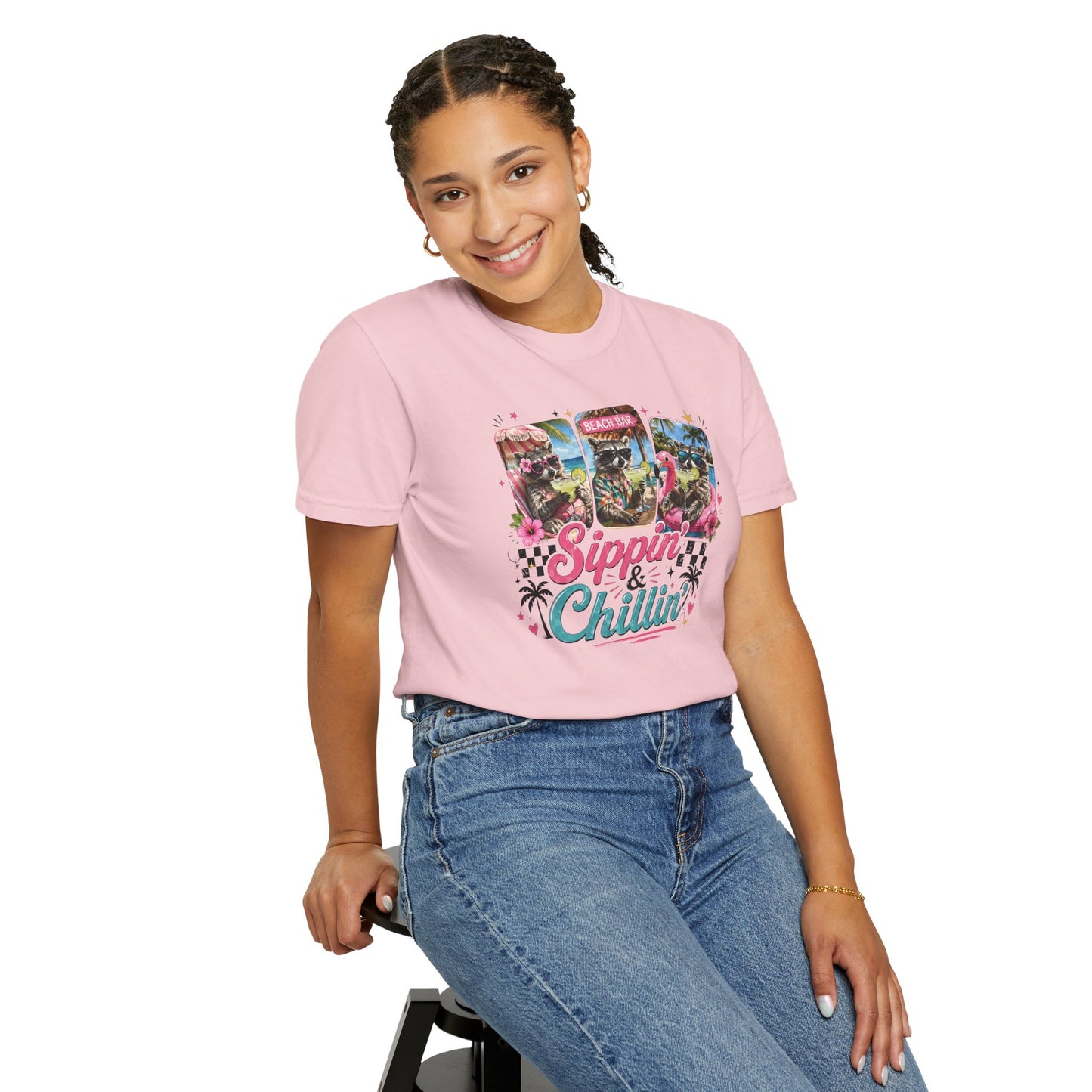 Sippin' & Chillin' T-Shirt — Retro Tropical Drink Graphic Tee