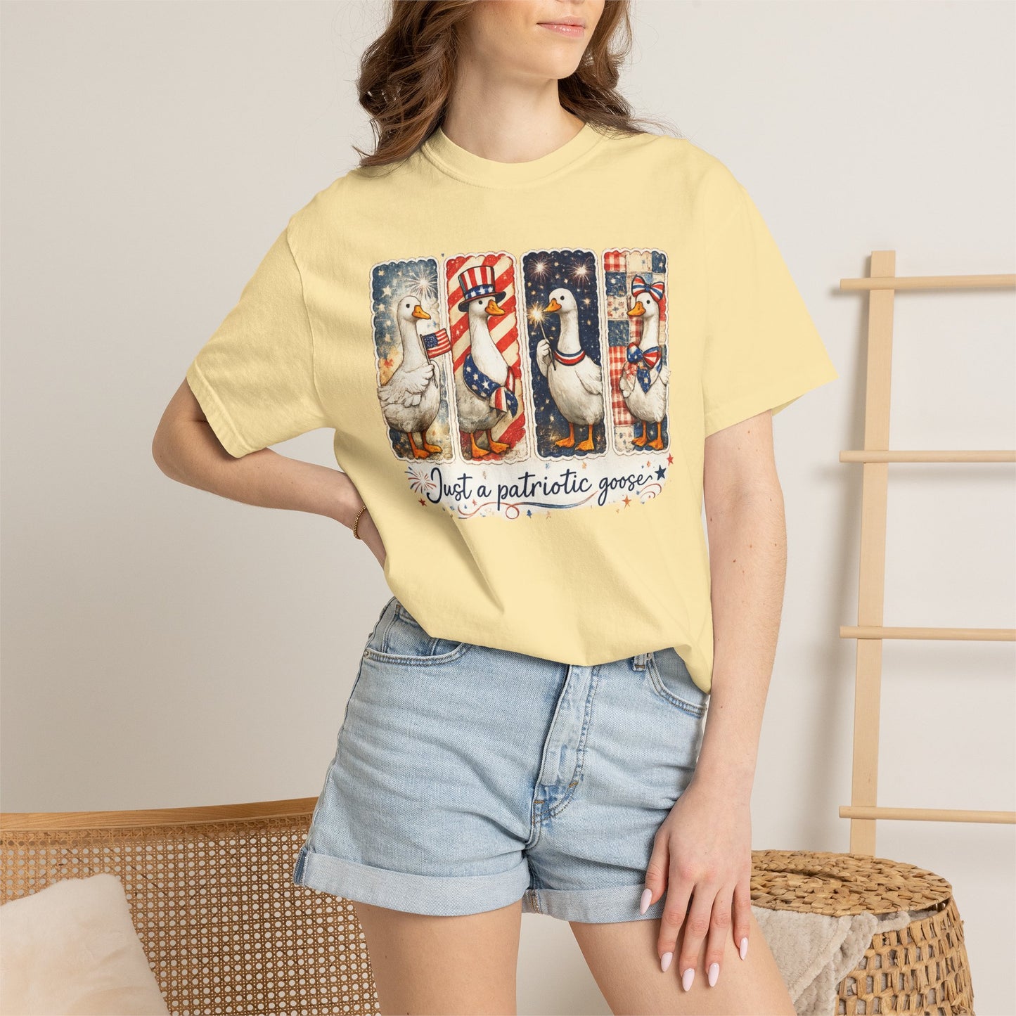 Patriotic Goose T-Shirt — "Just a patriotic goose" Americana Tee