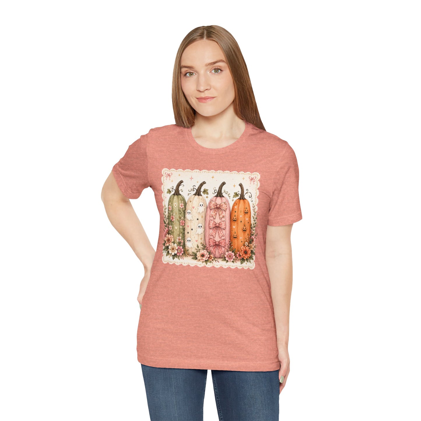 Vintage Floral Pumpkin Tee — Autumn Harvest Graphic T-Shirt