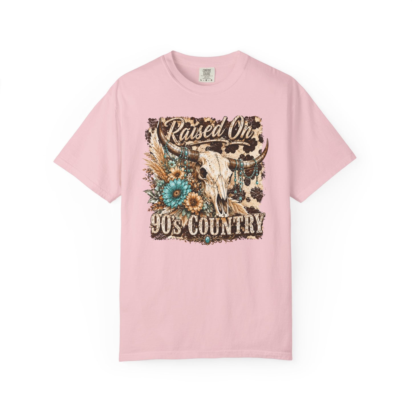 Raised On 90s Country T-Shirt — Vintage Cow Skull Western Tee