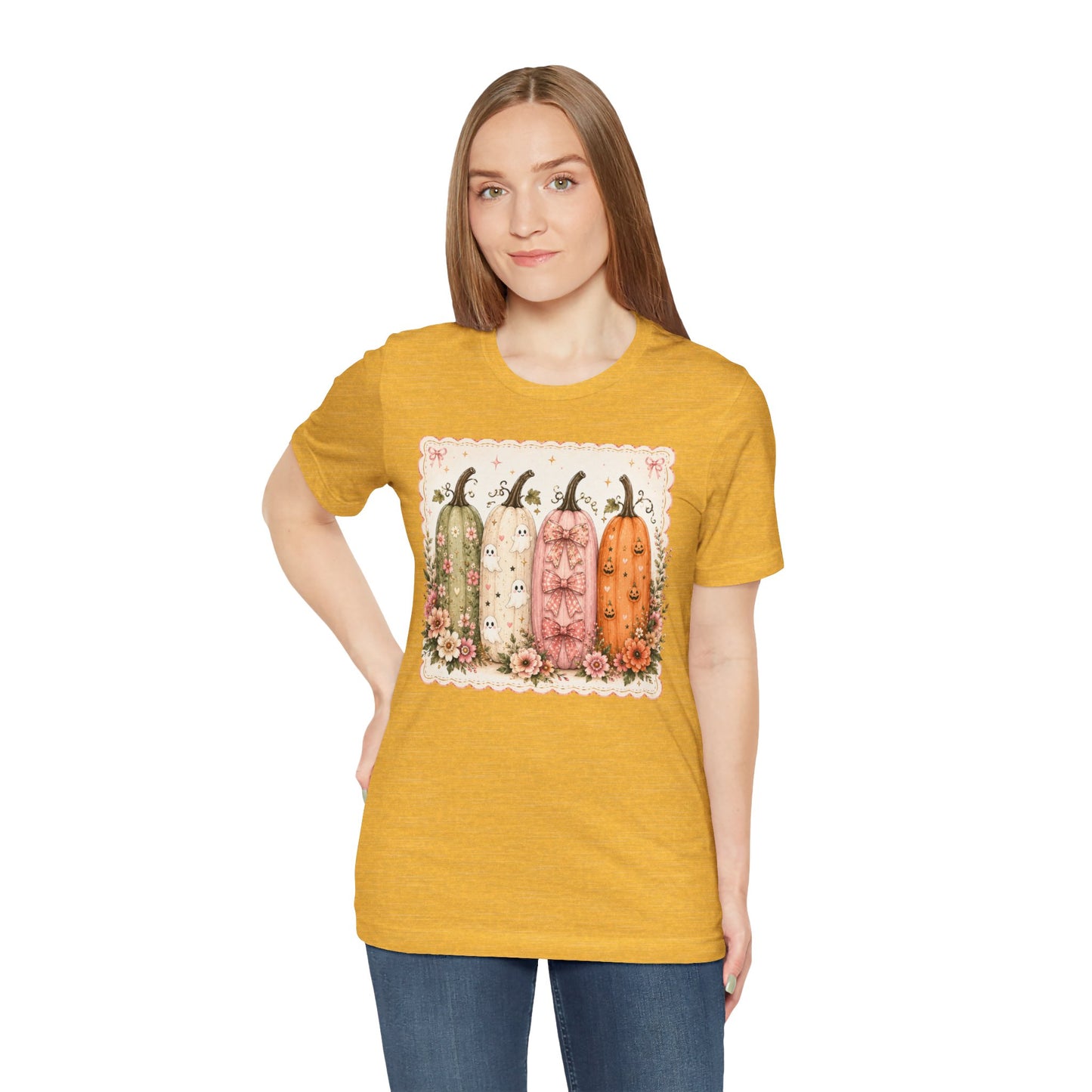 Vintage Floral Pumpkin Tee — Autumn Harvest Graphic T-Shirt