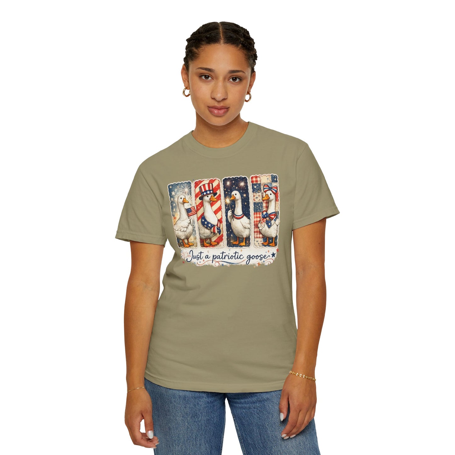 Patriotic Goose T-Shirt — "Just a patriotic goose" Americana Tee