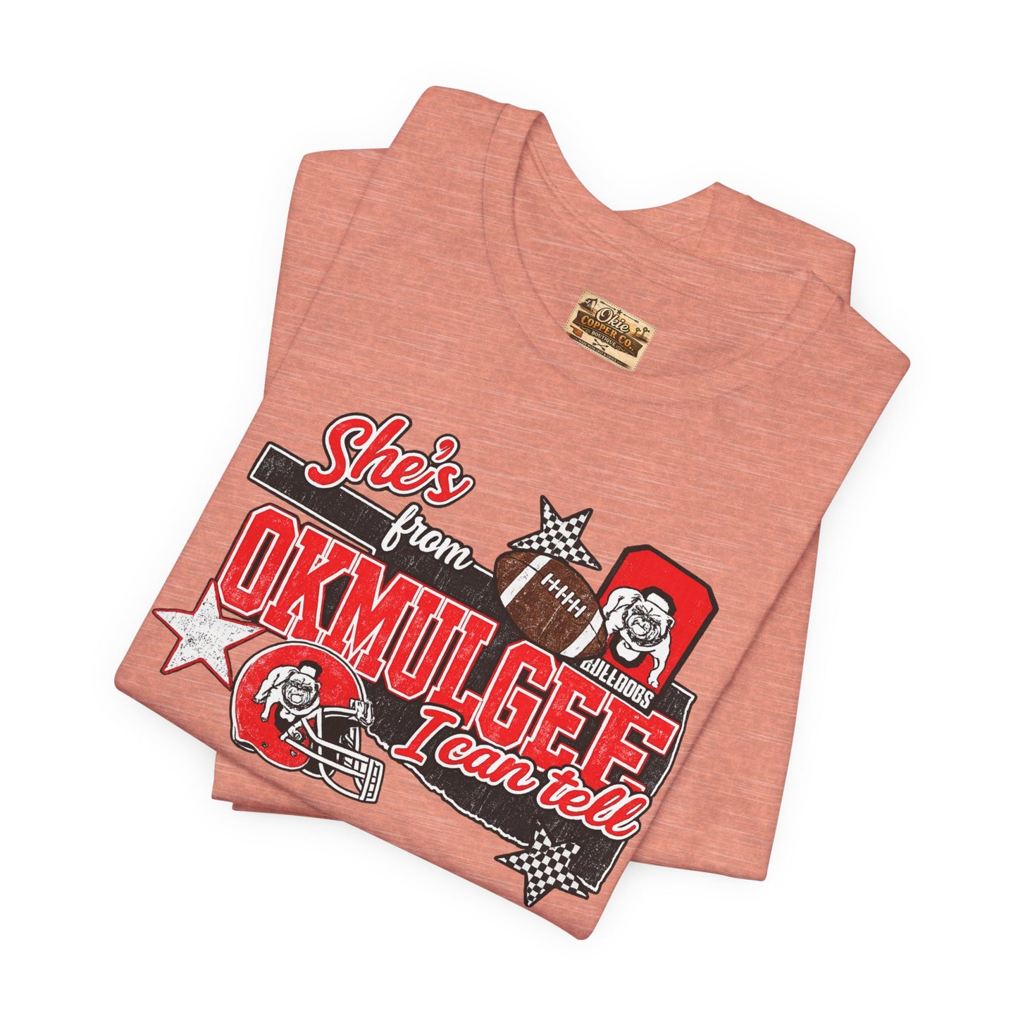 Okmulgee Cardinals Football Tee — She’s From Okmulgee Design