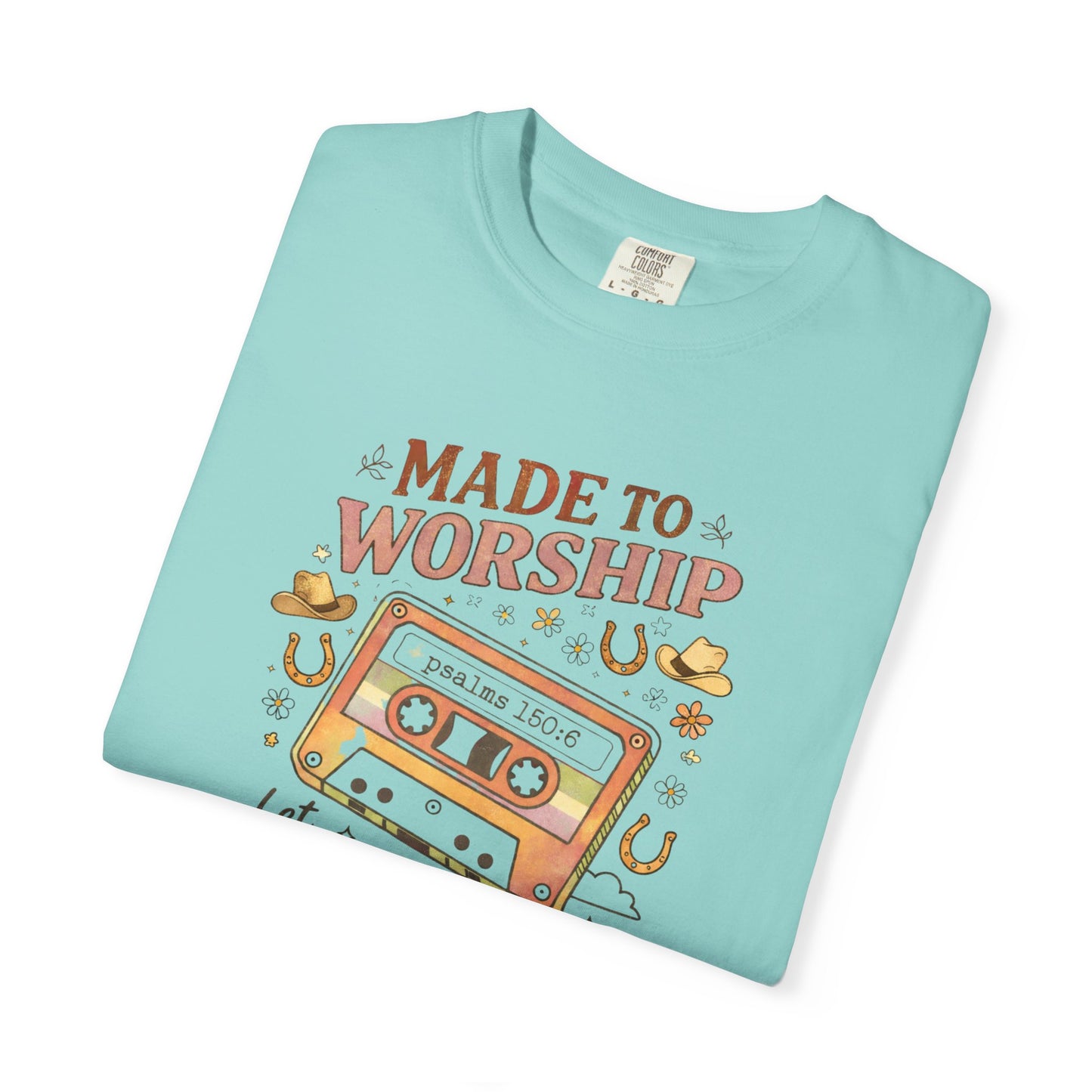 Made to Worship T-Shirt — Retro Cassette Christian Worship Tee