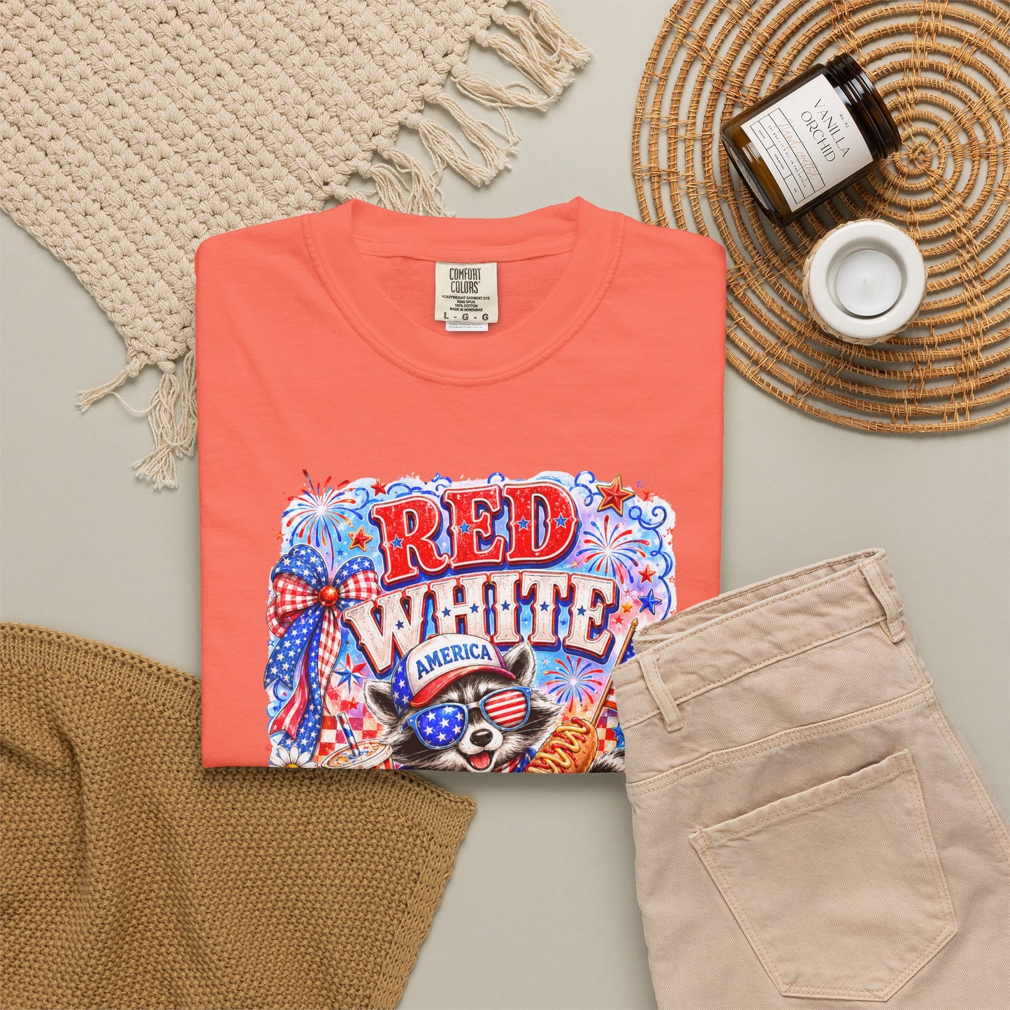 Patriotic "Red White Feral" Graphic T-Shirt