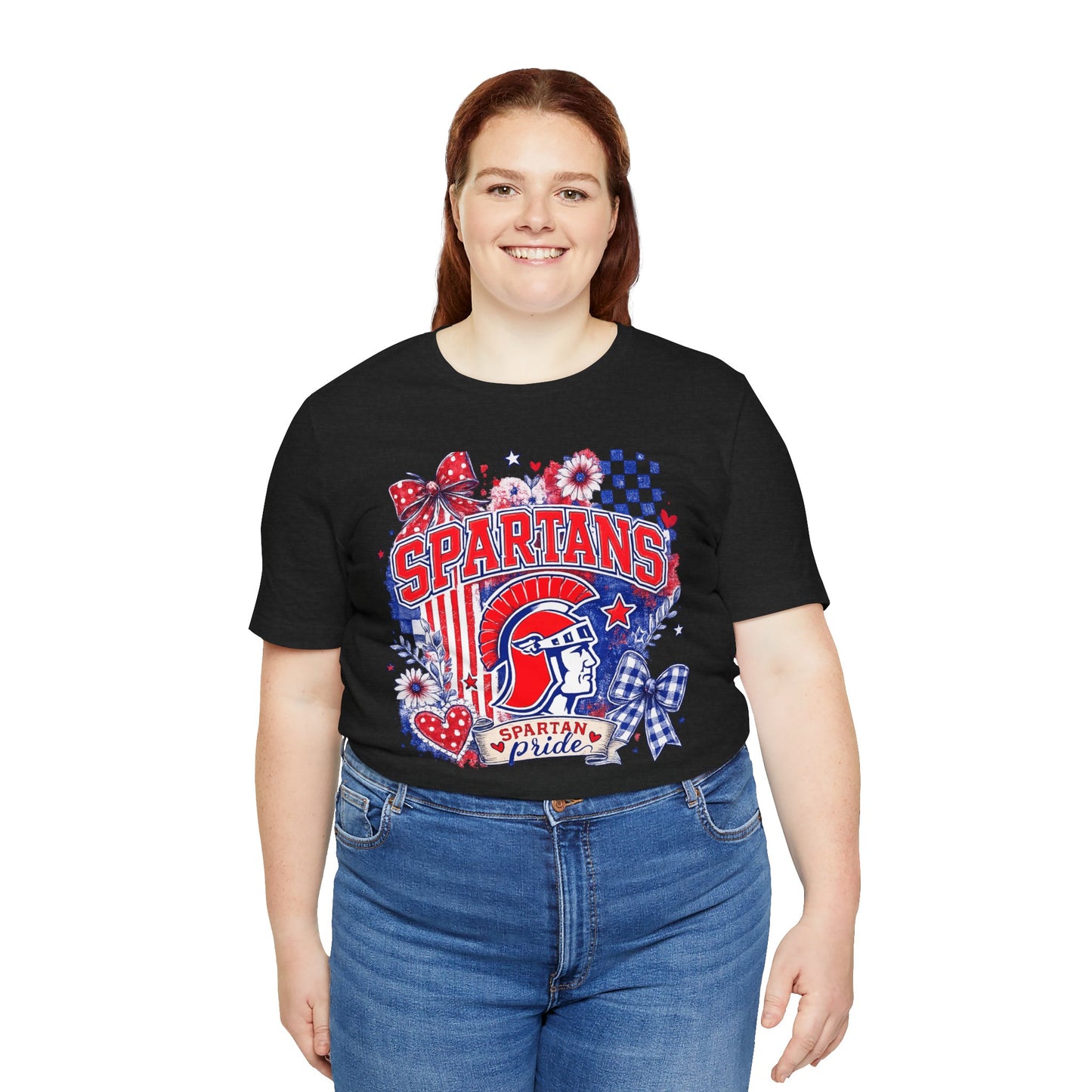 Spartans Pride Graphic Tee — Red, White & Blue School Spirit T-Shirt